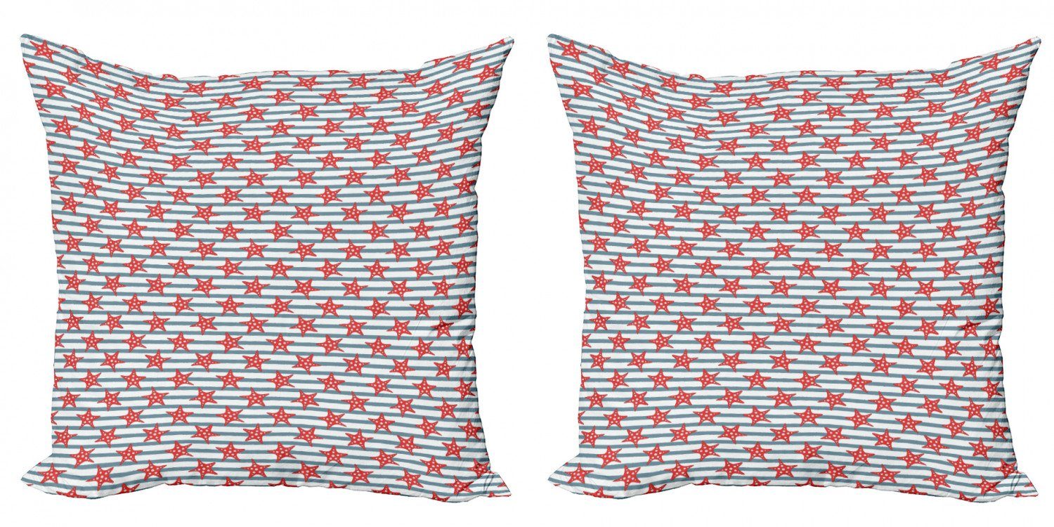 Kissenbezüge Modern Accent Doppelseitiger Digitaldruck, Abakuhaus (2 Stück), Seestern Seastars mit Streifen