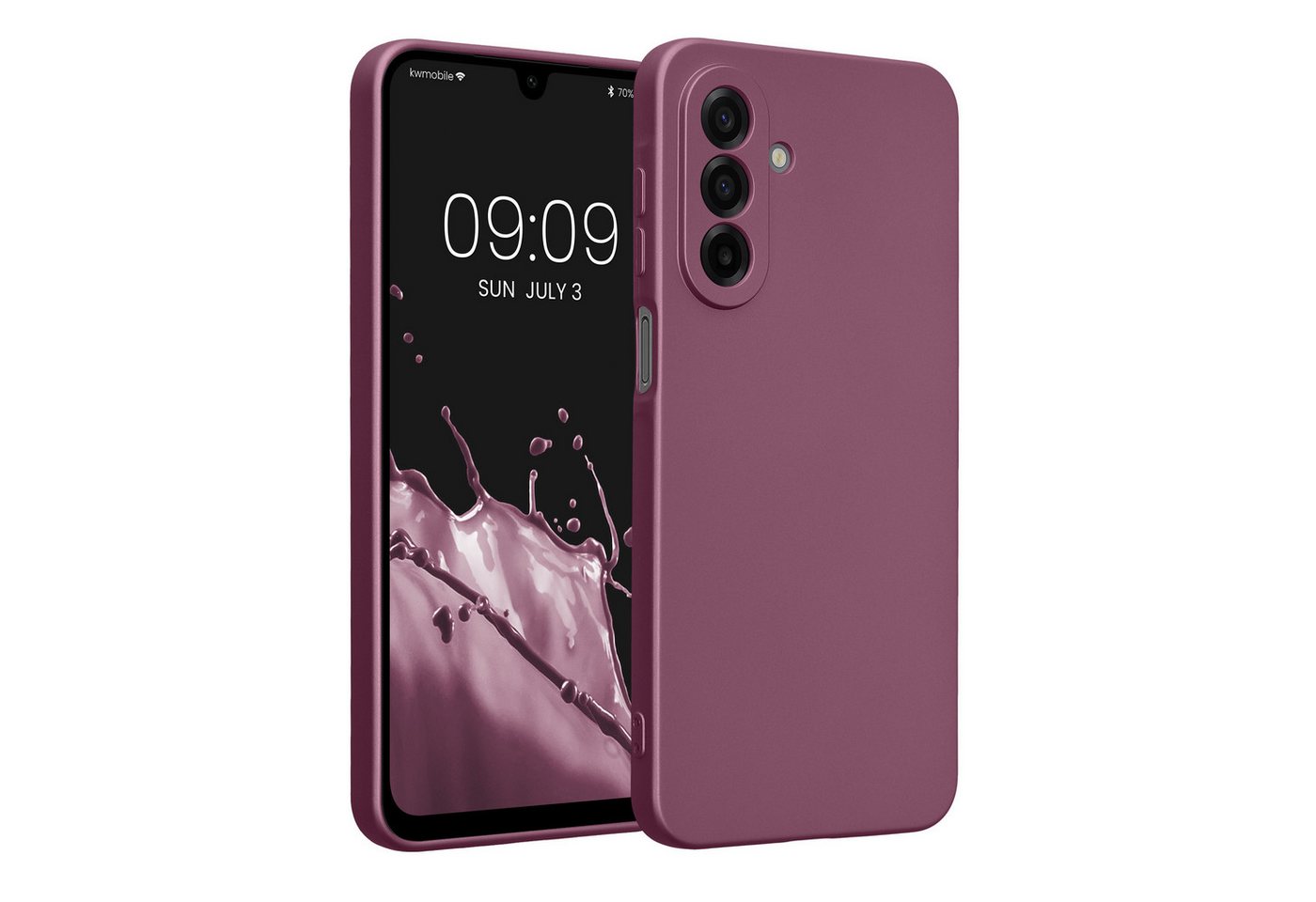 kwmobile Smartphone-Hülle Handyhülle für Samsung Galaxy A17 4G / 5G Hülle, weiche Silikon Case metallisch schimmernd - Schutzhülle Cover