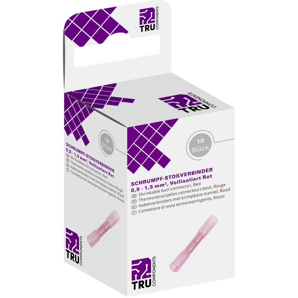 TRU COMPONENTS Stoßverbinder TRU COMPONENTS T1904C068 Stoßverbinder mit Schrumpfschlauch 0.50 mm² 1, T1904C068
