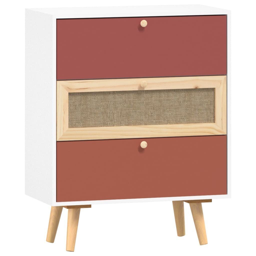 (1-St) Schubladen Holzwerkstoff Fächerschrank Sideboard mit Weiß 60x30x75 vidaXL cm