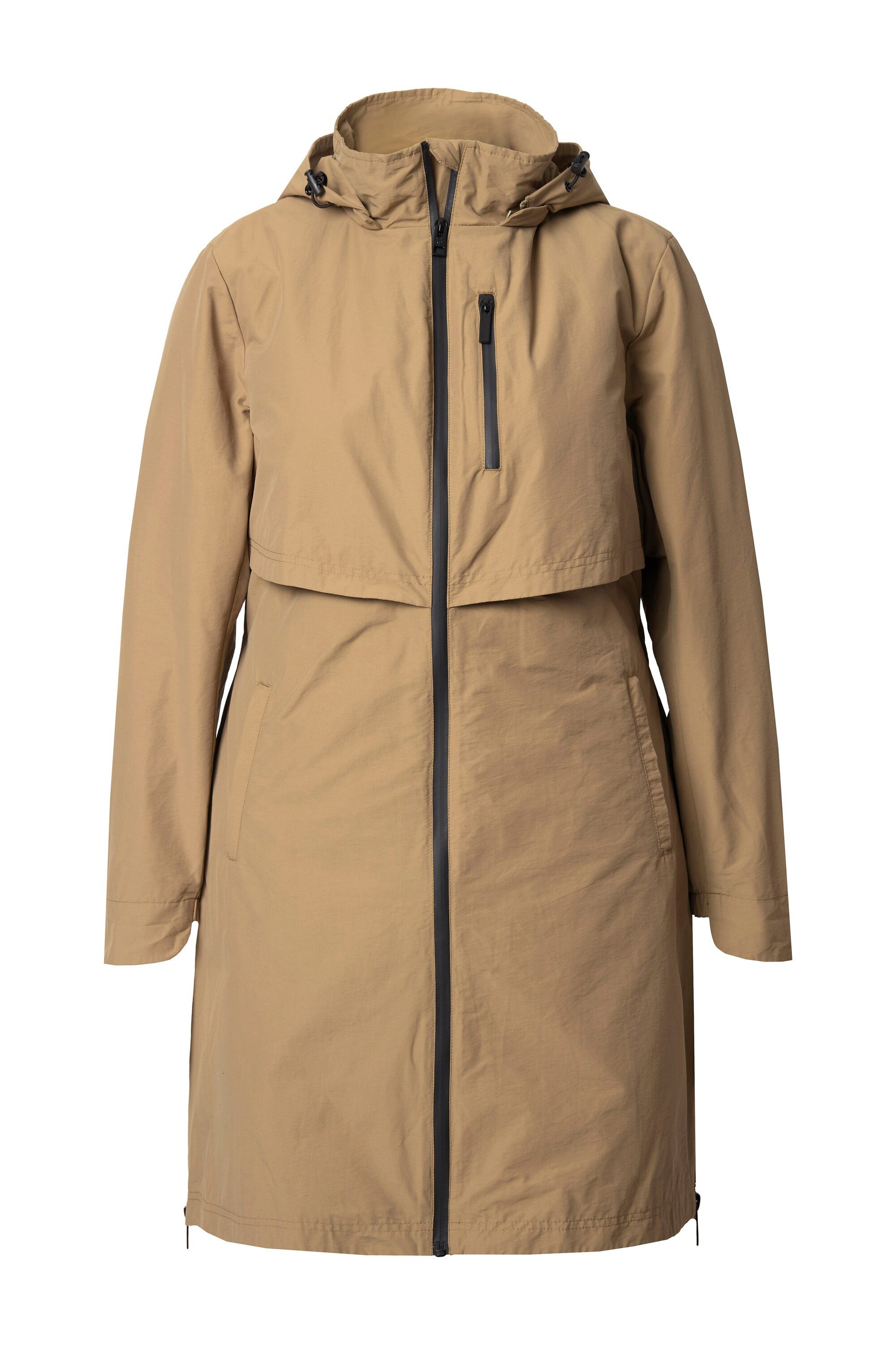Ulla Popken Funktionsjacke Parka Zipper-Seitenschlitze Kapuze günstig online kaufen