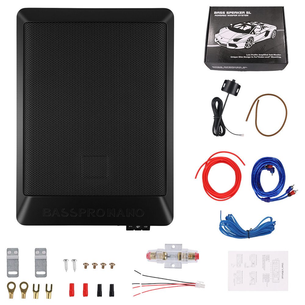 Hikity Auto-Subwoofer 1000W Unter-Sitz-Subwoofer mit Verstärker Auto-Subwoofer (Elektroauto-Lkw mit Subwoofer und Verstärker)