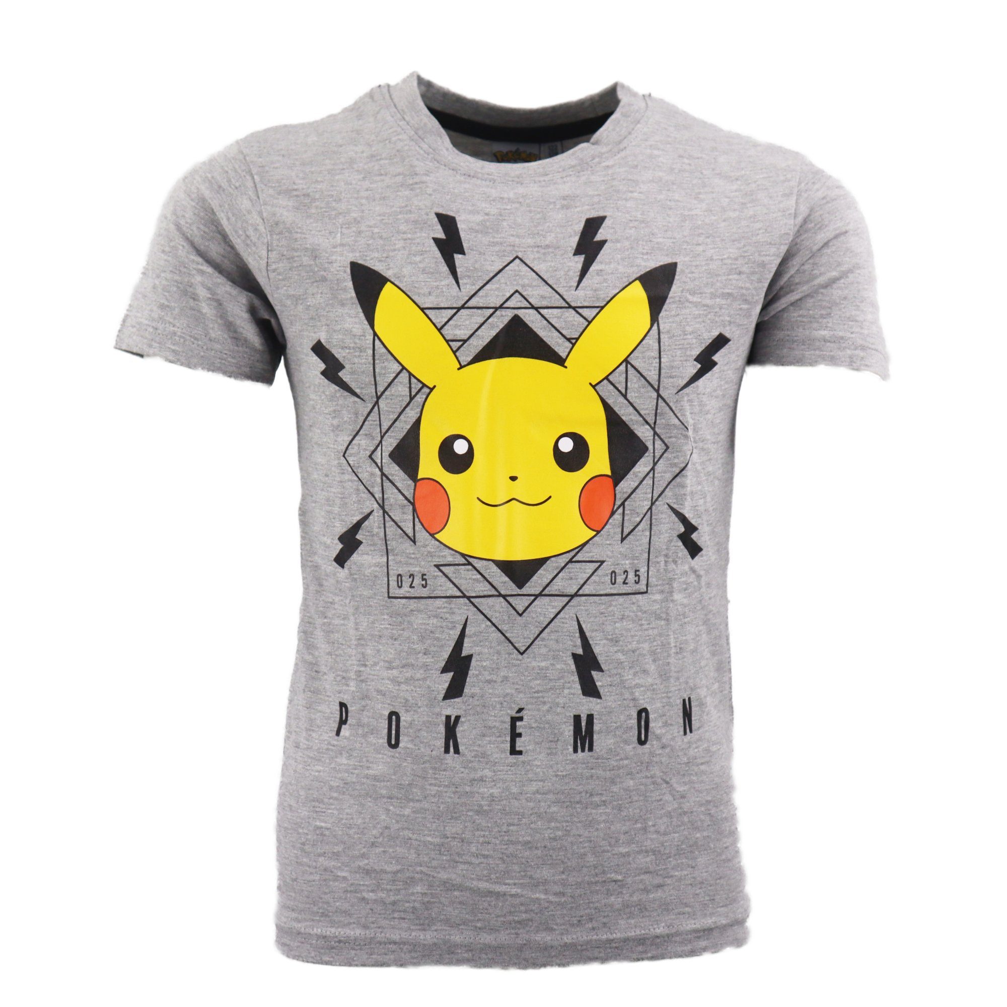 POKÉMON T-Shirt Pokemon Pikachu Jungen Kinder Shirt Gr. 110 bis 152, Schwarz oder Grau