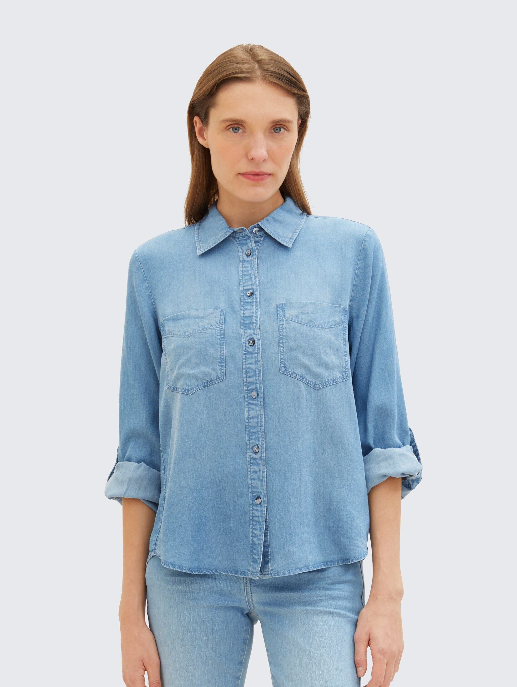 TOM TAILOR Langarmbluse Bluse mit TENCEL™ günstig online kaufen
