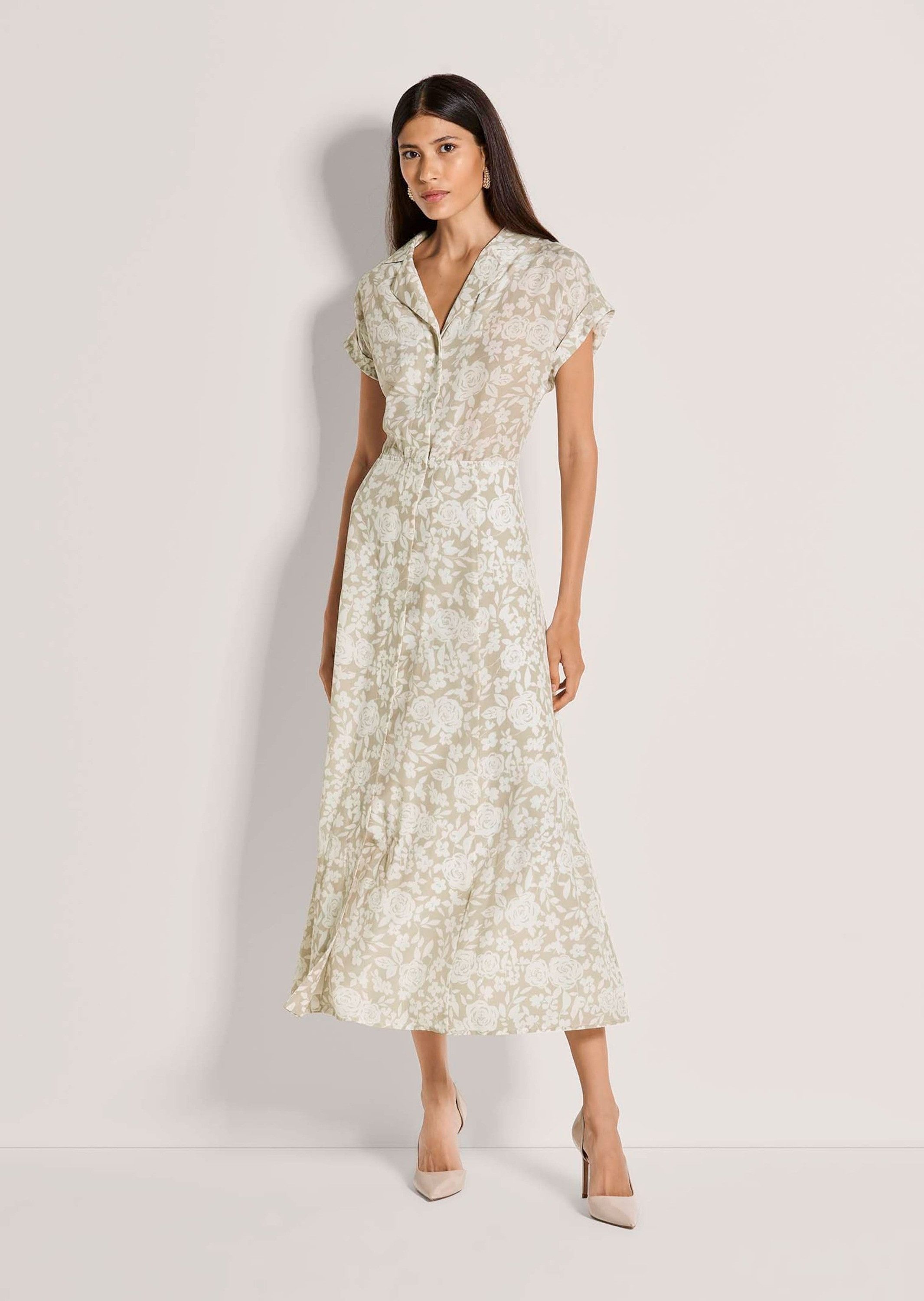 MADELEINE Maxikleid Sommerkleid mit floralem Design Midikleid mit Reverskra günstig online kaufen