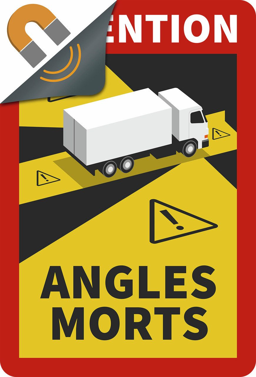 SafetyMarking Magnetfolie Angles Morts - für LKWs über 3,5 t, 17x25 cm (BxH), (3St), Qualität made in Germany