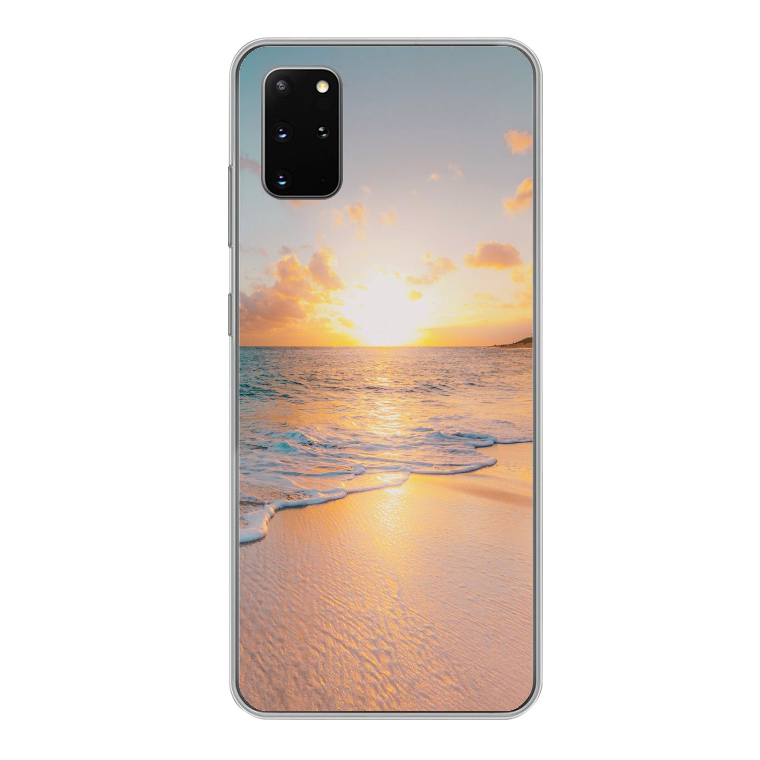 MuchoWow Handyhülle für Samsung Galaxy S20 Plus Sonnenuntergang - Strand - Meer - Sommer -, Phone Case, Silikon, Schutzhülle Dünn