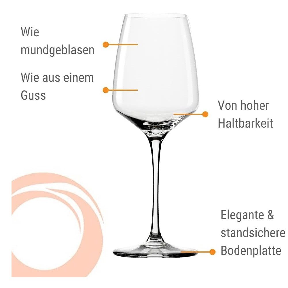 Stölzle Weinglas Stölzle Lausitz Experience Weißweinkelch 350ml (6 er set), Kristallglas