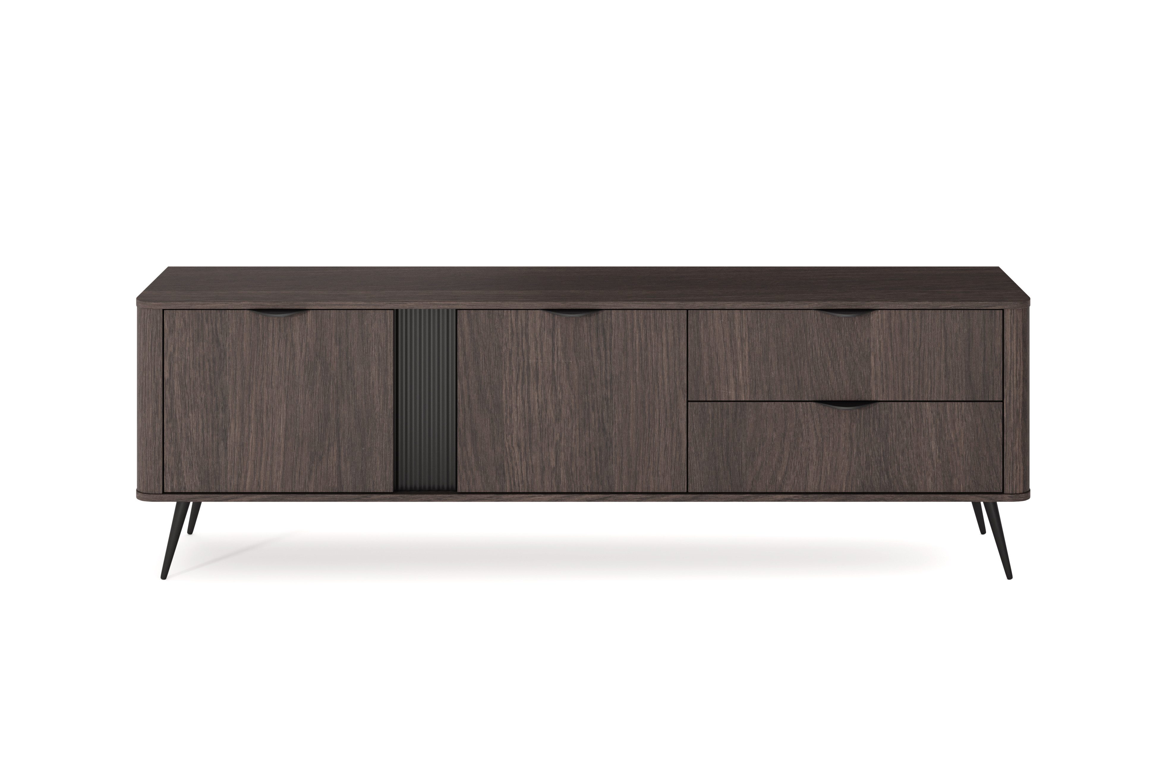 Masseno Lowboard NOBILE 195,2 cm TV-Schrank mit 2 Schubladen und 2 Türen Eichefarben