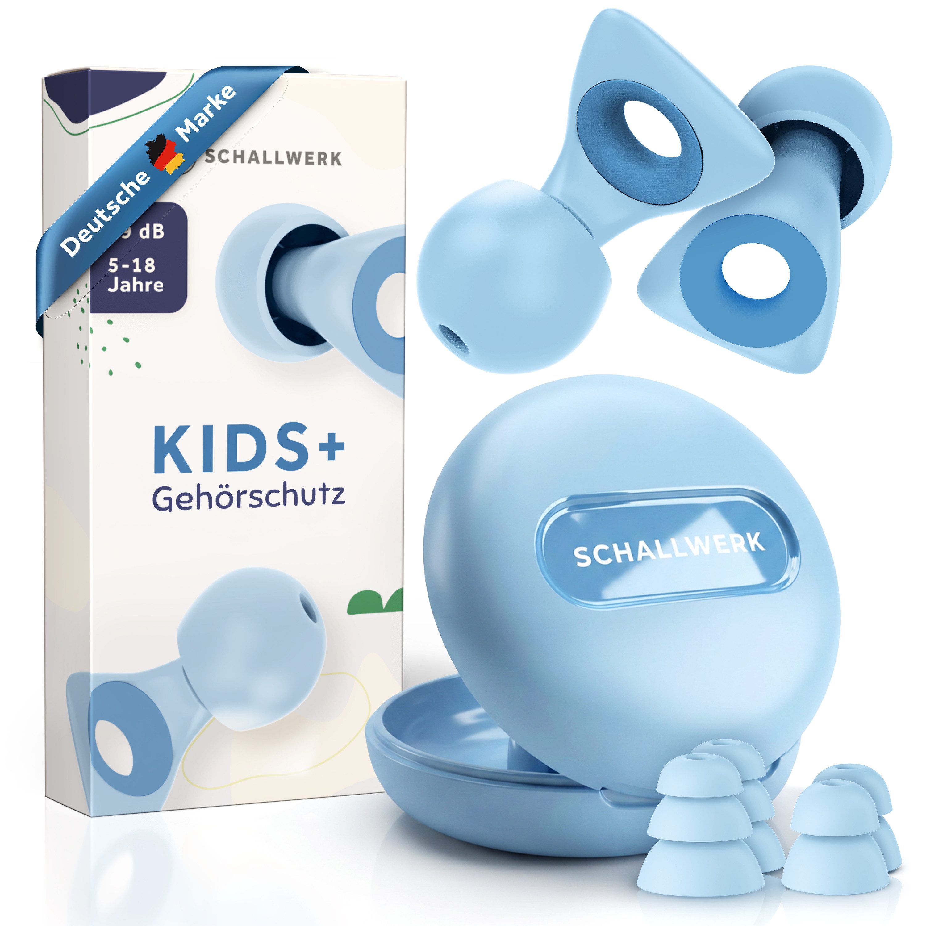 Gehörschutzstöpsel Kids+ Ohrstöpsel Kinder - Weiche & wiederverwendbare Ohrstöpsel
