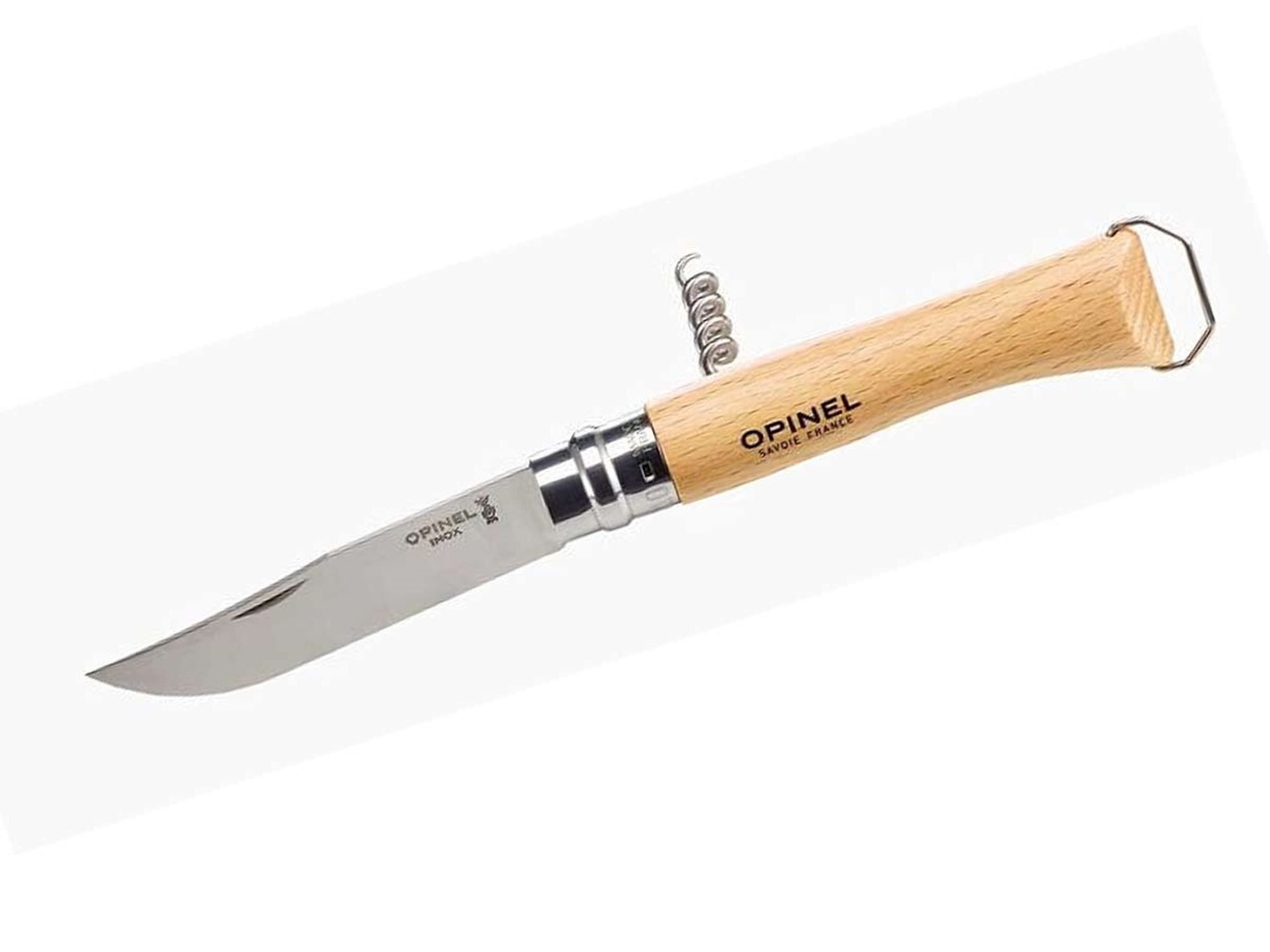 Opinel Taschenmesser Opinel-Messer, Größe 10, Buchenholz, mit Korkenzieher
