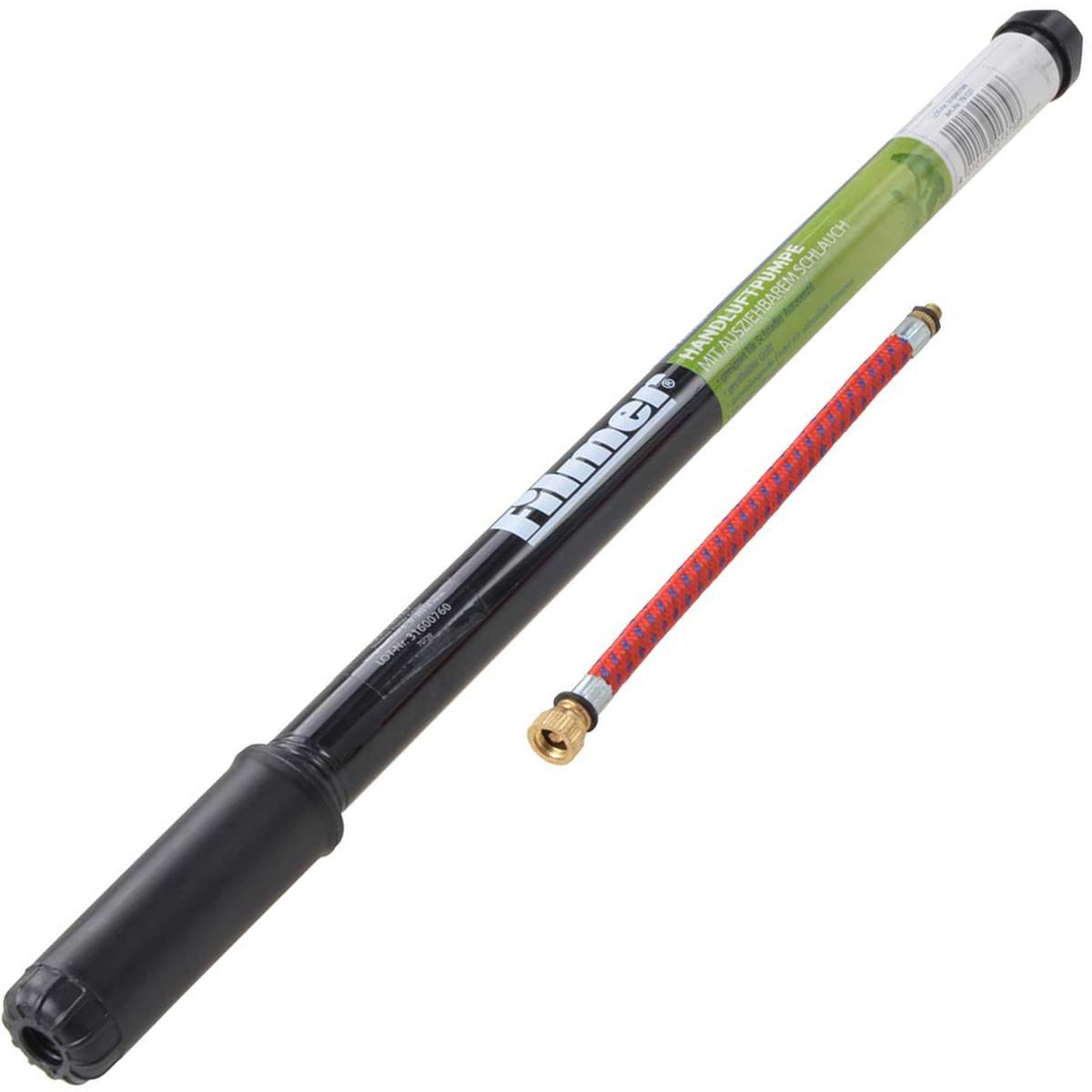 Filmer Luftpumpe Handluftpumpe mit ausziehbarem Schlauch aus PP & Stahl Ø 22 x 400 mm, geriffelte Grifffläche