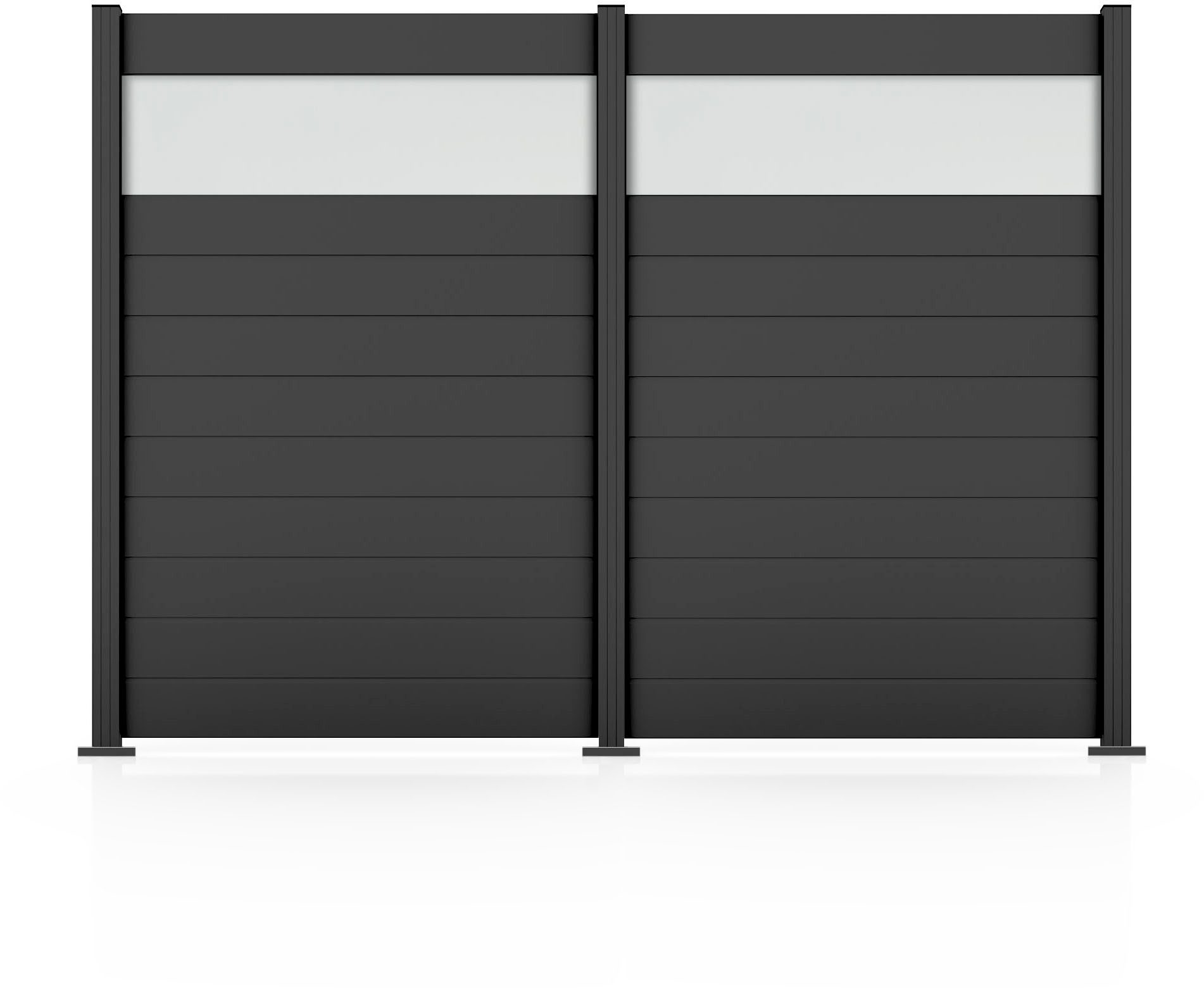 STAKET PRO Gartenzaun Komplettzaun Paneel 150, LxH: 248,4x187 cm, 2 Elemente á 120 cm Breite + Flächendruck 84