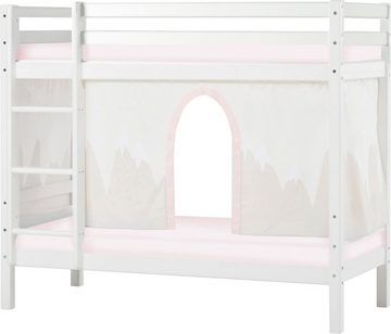 Hoppekids Etagenbett «Winter Wonderland» (Set, 4-St., Bett, Vorhang und zwei Matratzen), 70x160 massiv mit Vorhang & Matratzen