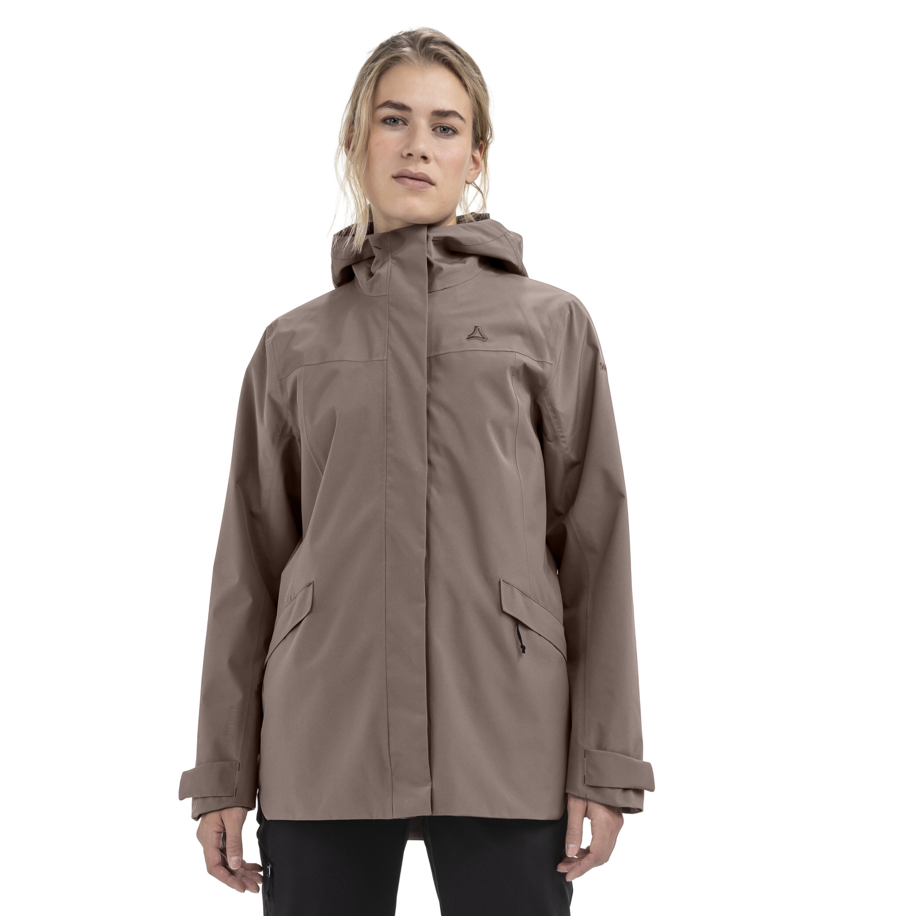 Schöffel Regenjacke CIRC Jacket Style Smue WMN wasserdicht, winddicht, atmungsaktiv, mit Kapuze mit Kordelzug