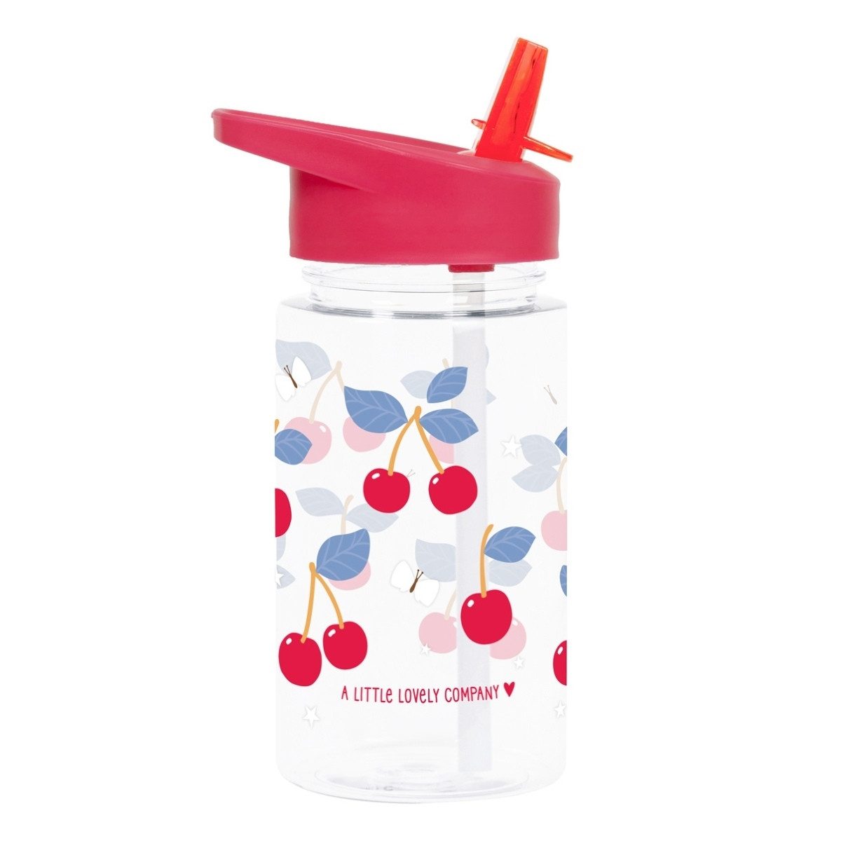 A Little Lovely Company Trinkflasche Trinkflasche 450ml mit Trinkhalm Wasserflasche Kinderflasche