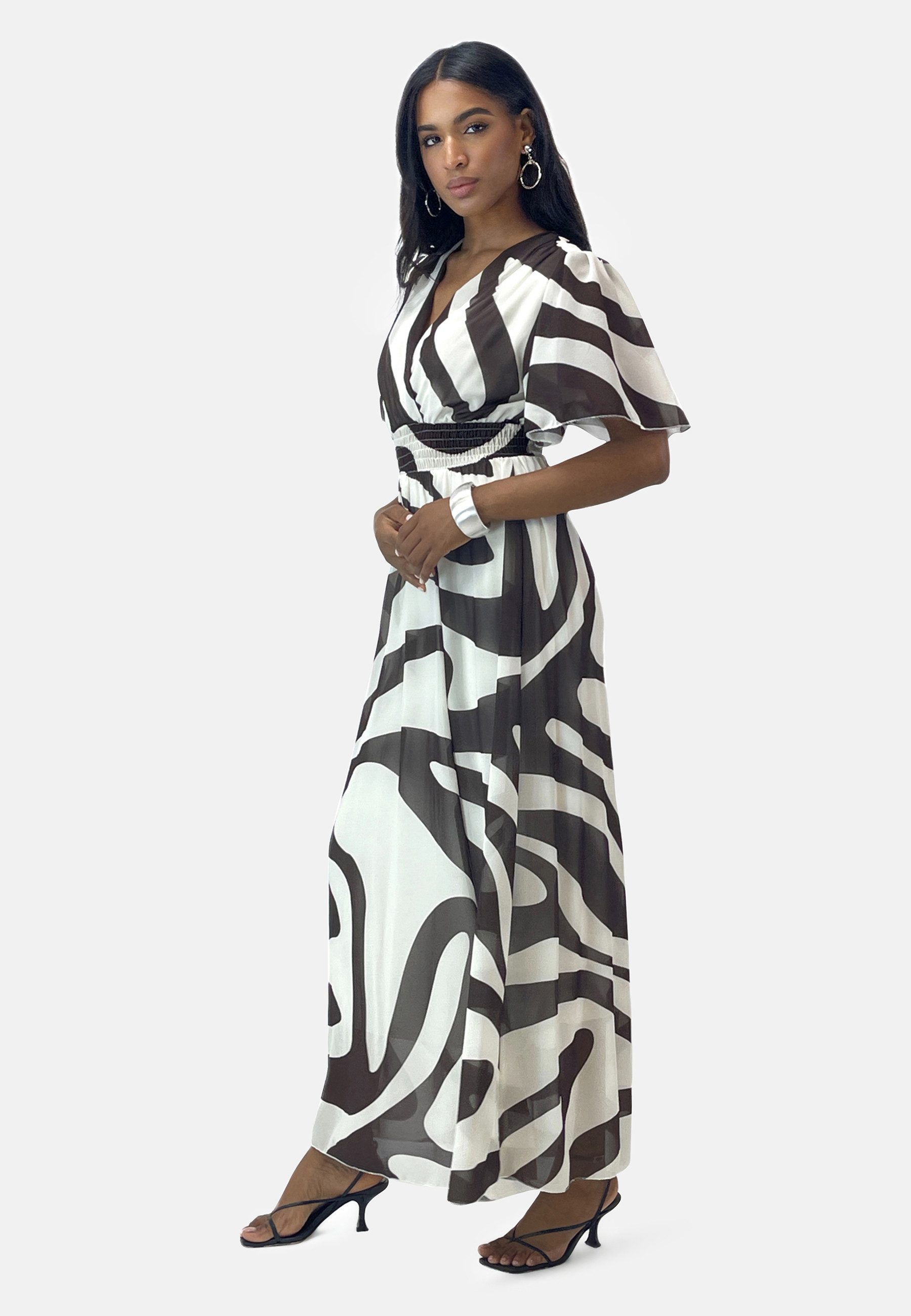 Elara Maxikleid Sommer-Maxikleid mit V-Ausschnitt