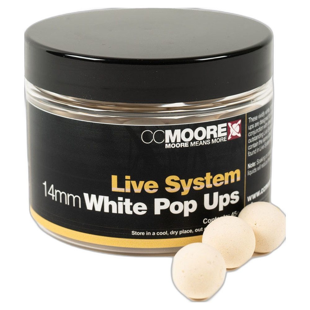 CC Moore Fischboilies Live System White Pop Ups 14mm (45)