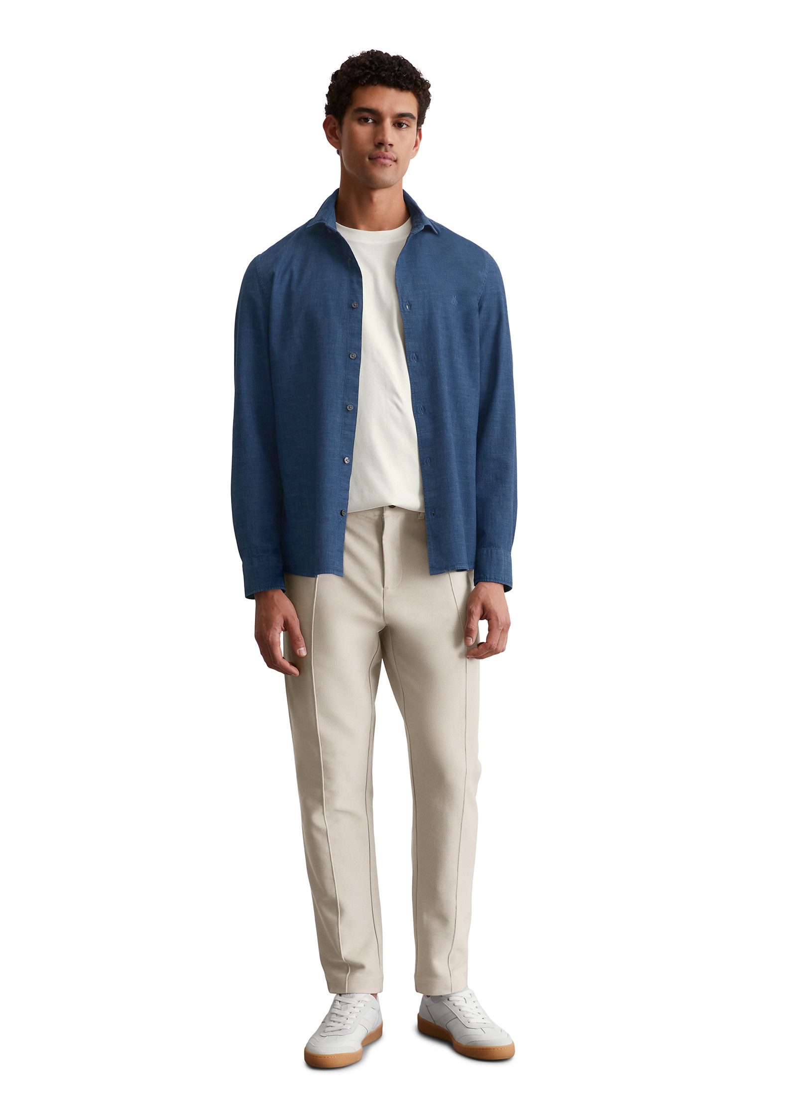 Marc O'Polo Langarmhemd aus leichtem Bio-Baumwoll-Chambray – Bild 5 von 5