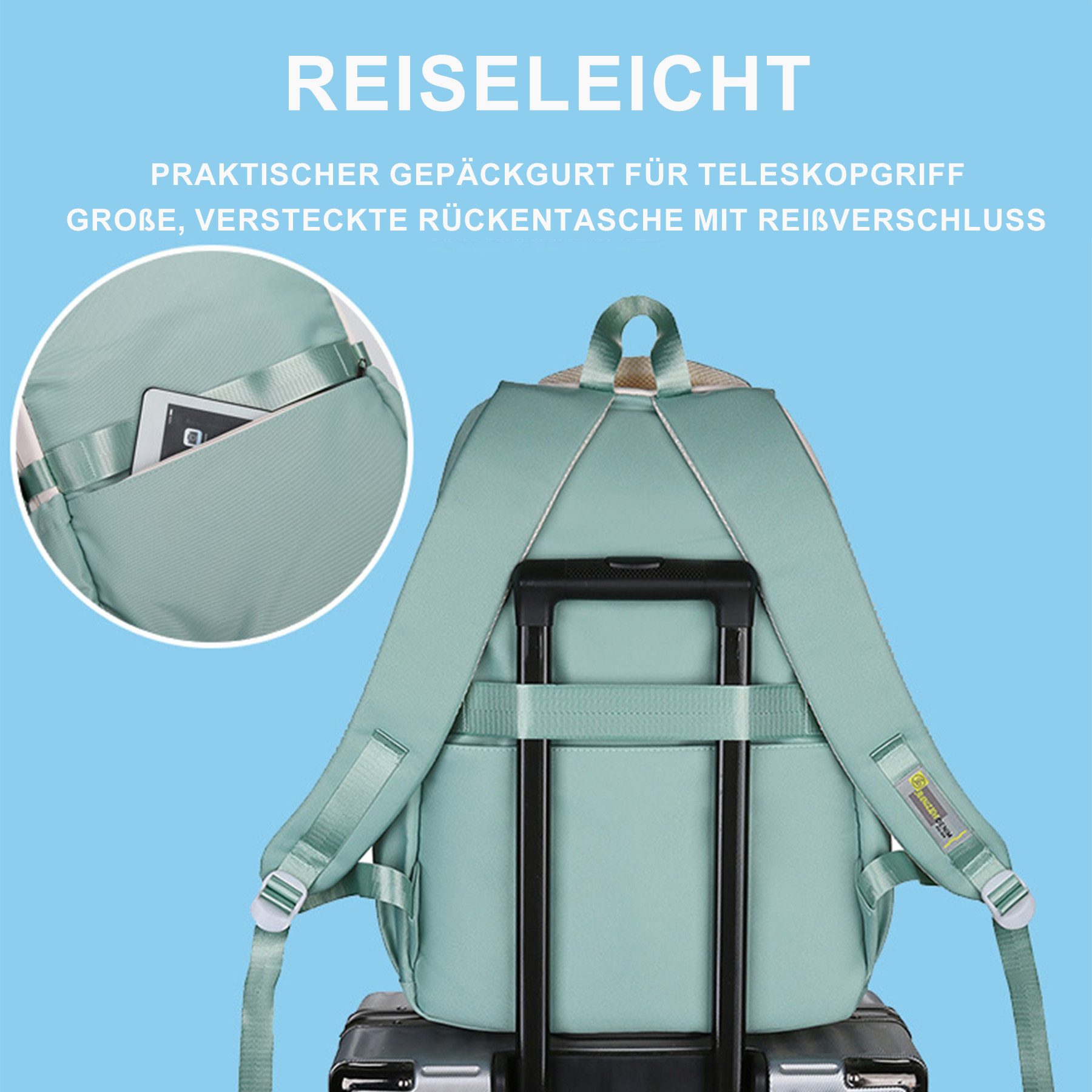 Mutig Schulrucksack Schulrucksack Teenager,Schulranzen-Set 3-teilig,große Kapazität (Wasserdicht Schulranzen,Unisex Geeignet für Mittelstufe-Universität, Mit Anhänger für jugendliche zum Schulbesuch,Einkaufen,Camping usw), Mit ergonomischem Design zur Entlastung von Schultern und Rücken
