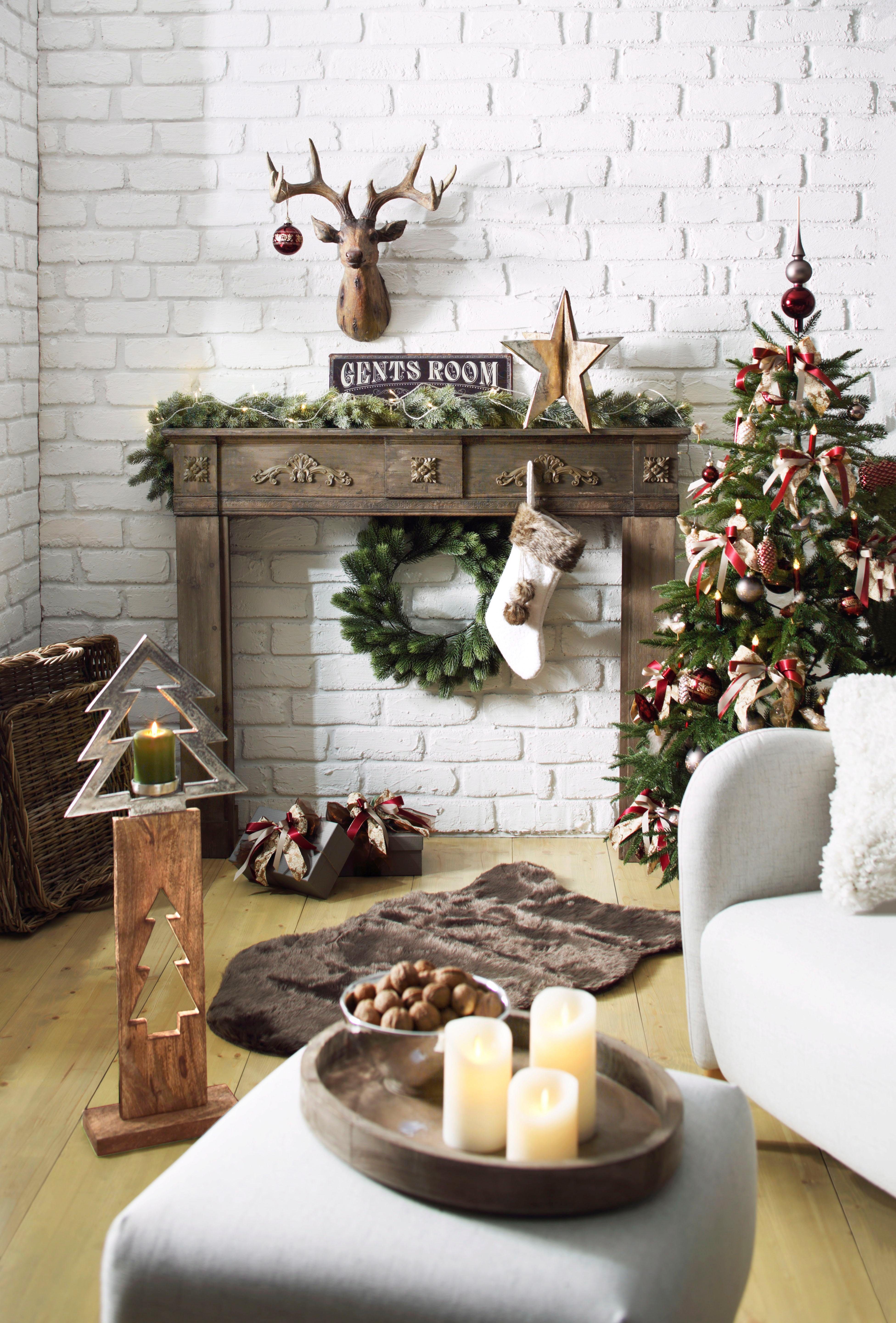 Winterliche Kunstpflanze Weihnachtsdeko, Weihnachtsgirlande Tanne, OTTO home, Girlande, leicht gefrostet, Länge 180 cm