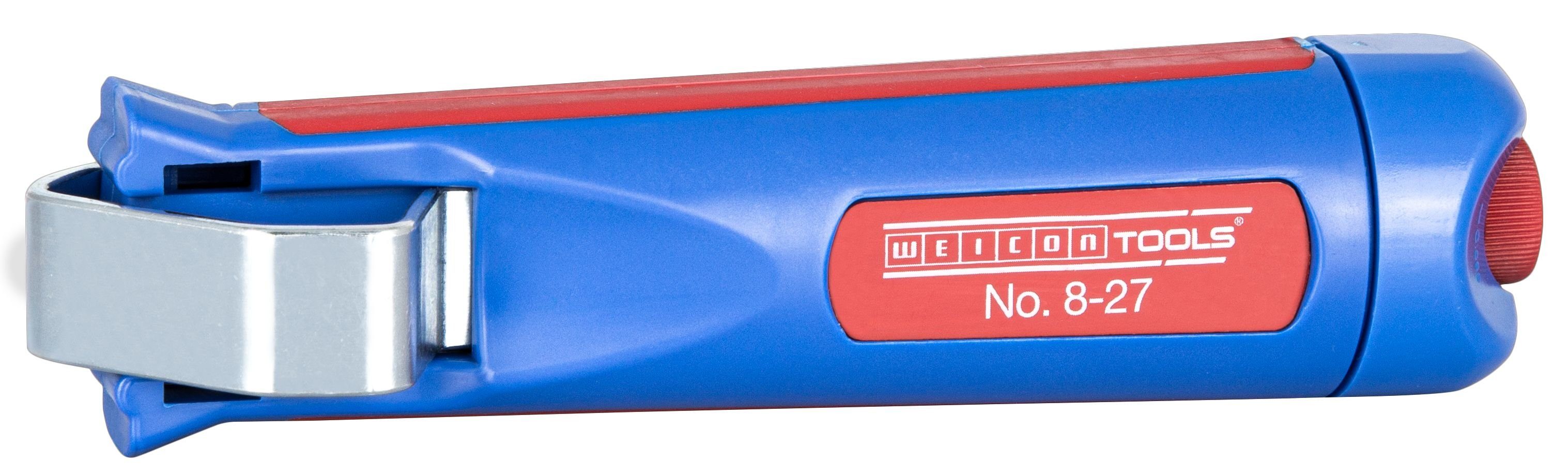 WEICON Abmantelungsmesser Kabelmesser No. C 8-27 I Arbeitsbereich 8 - 28 mm Ø, (Packung), regulierbare Schnitttiefe
