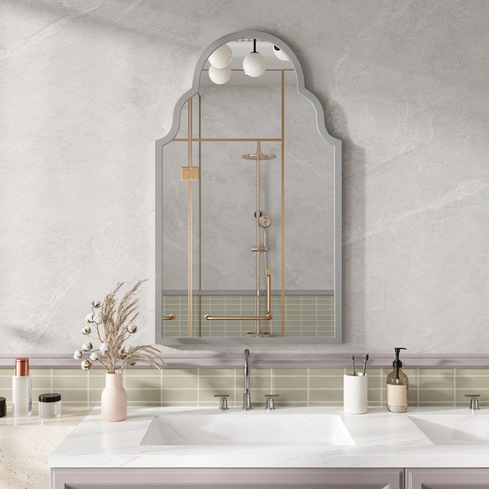 BBWL Dekospiegel Rechteckiger Wandspiegel 61x101cm, Metallrahmen, Modernes Design, Wohnzimmer, Schlafzimmer, Dekoration, Glas, Eisen, Stilvoll