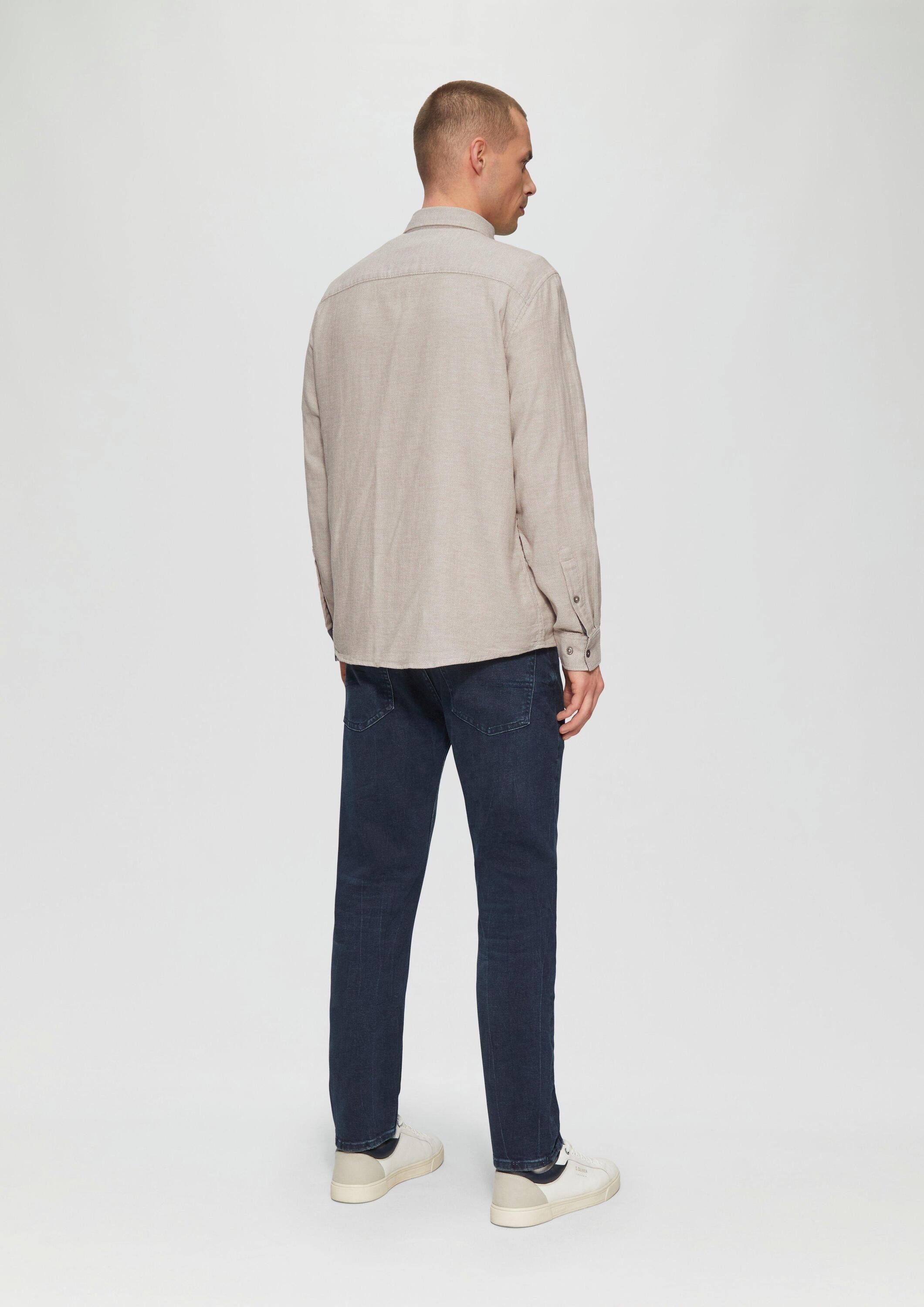 s.Oliver Langarmhemd Hemd Regular Fit: Strukturiertes Hemd mit Button-Down-Kragen