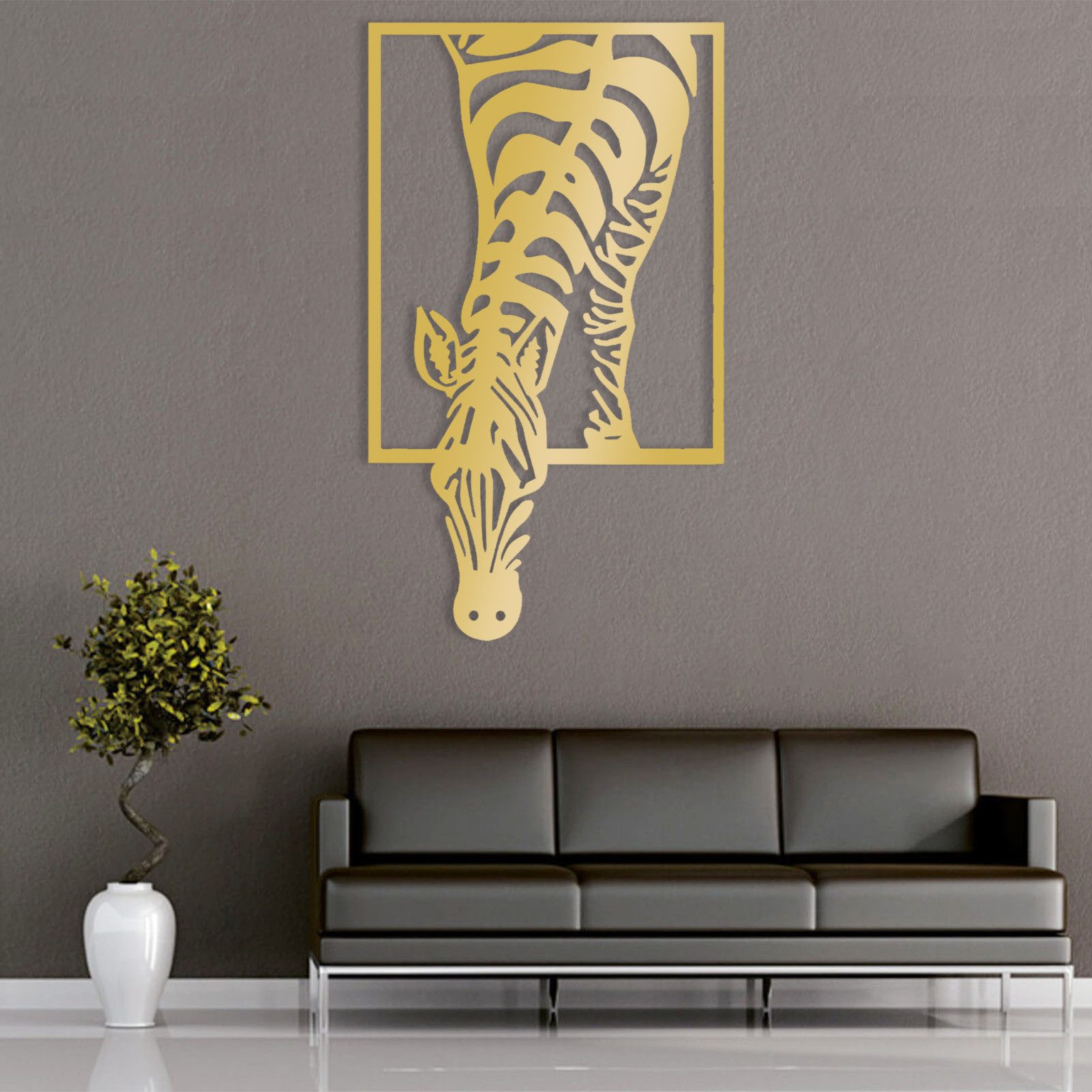 Jumpeak Wanddekoobjekt Zebra Metall Kunst Wanddekoration, günstig online kaufen