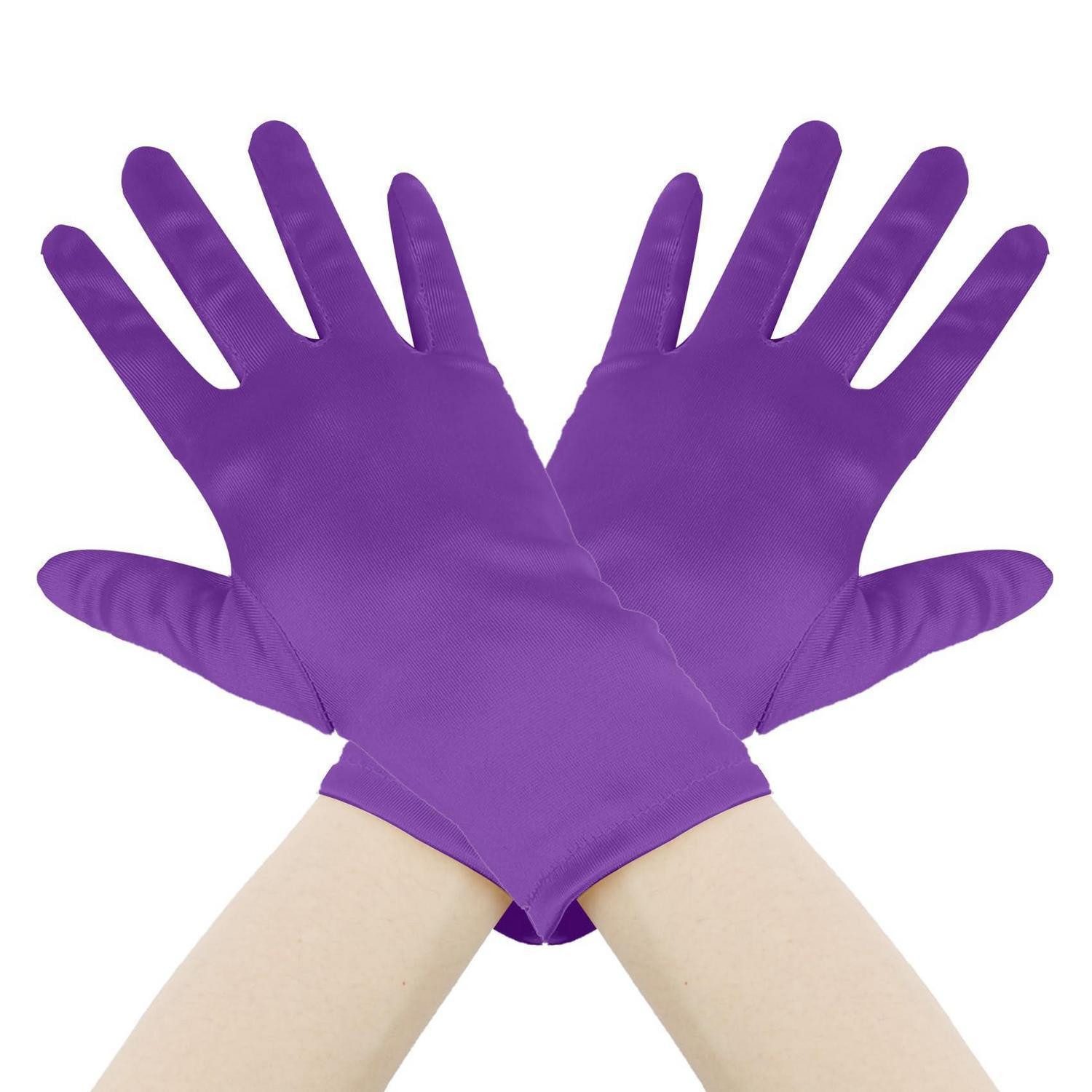 LuxusKollektion Abendhandschuhe Handschuhe Satin Kurz Lila (1-St)