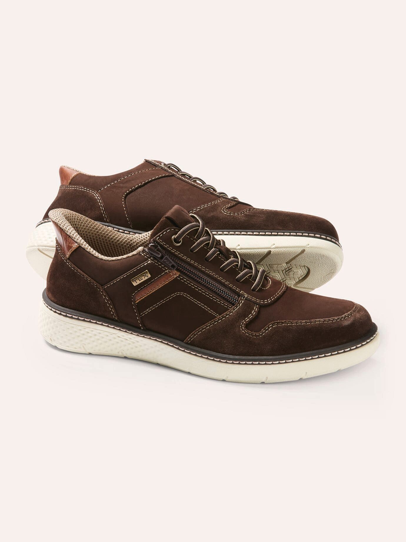 Walbusch Herren Wasserdichter Sneaker Leder Easy in Reißverschluss Sneaker Atmungsaktiv, schockabsorbierend, herausnehmbare Decksohle