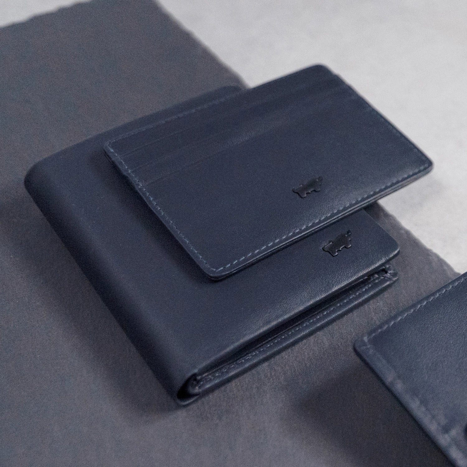 Braun Büffel Geldbörse HANNES RFID Kartenetui 6 Kartenfächer blau