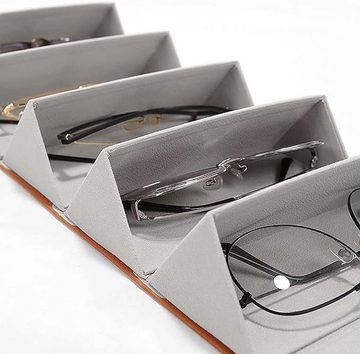 KIKI Brillenetui Sonnenbrillen Aufbewahrungsbox, 6 Fächer Faltbare Brille Displaybox