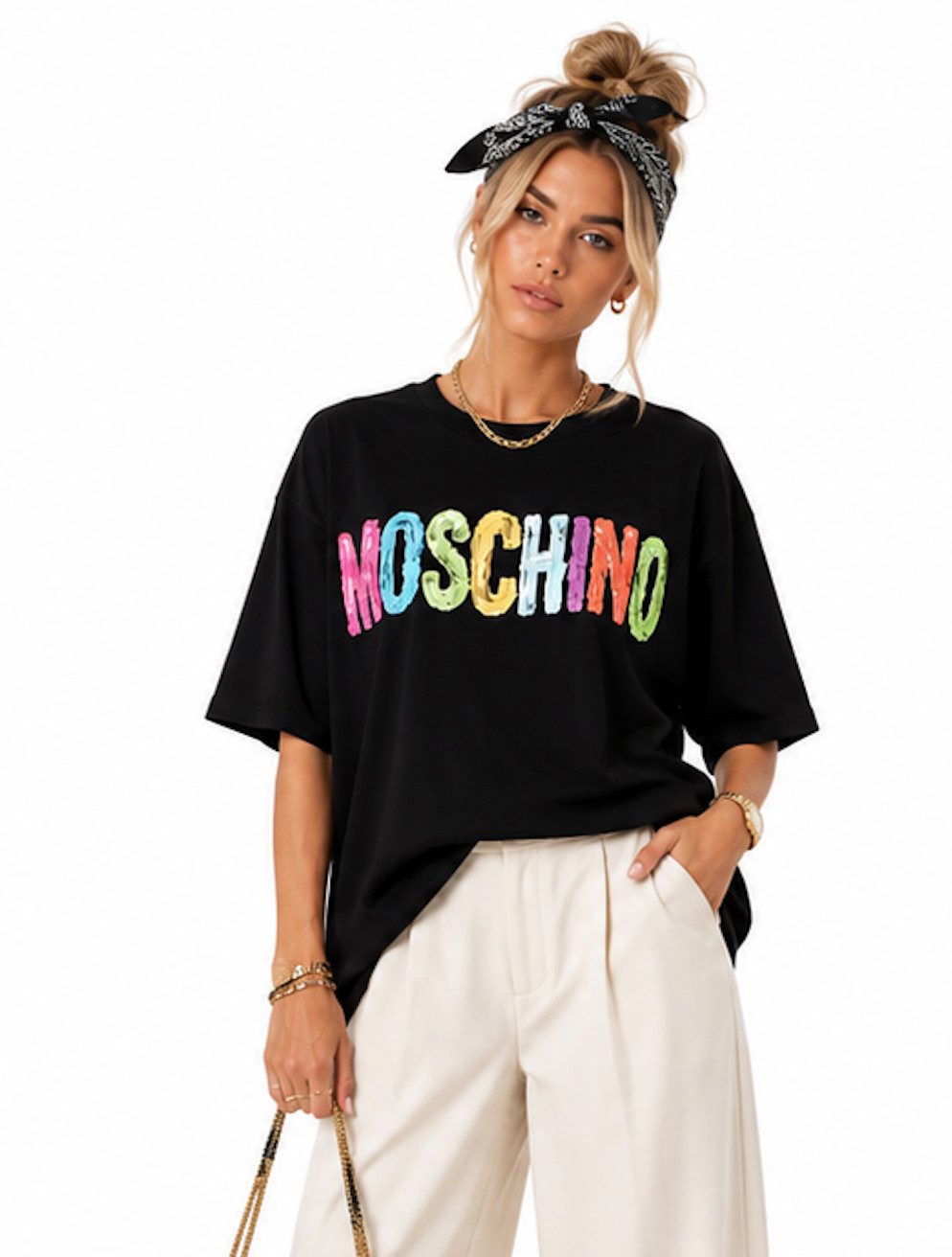 Moschino T-Shirt COUTURE 3D Logo Paint-Effect Shirt Oversize 3D-Logo mit handgemaltem Effekt