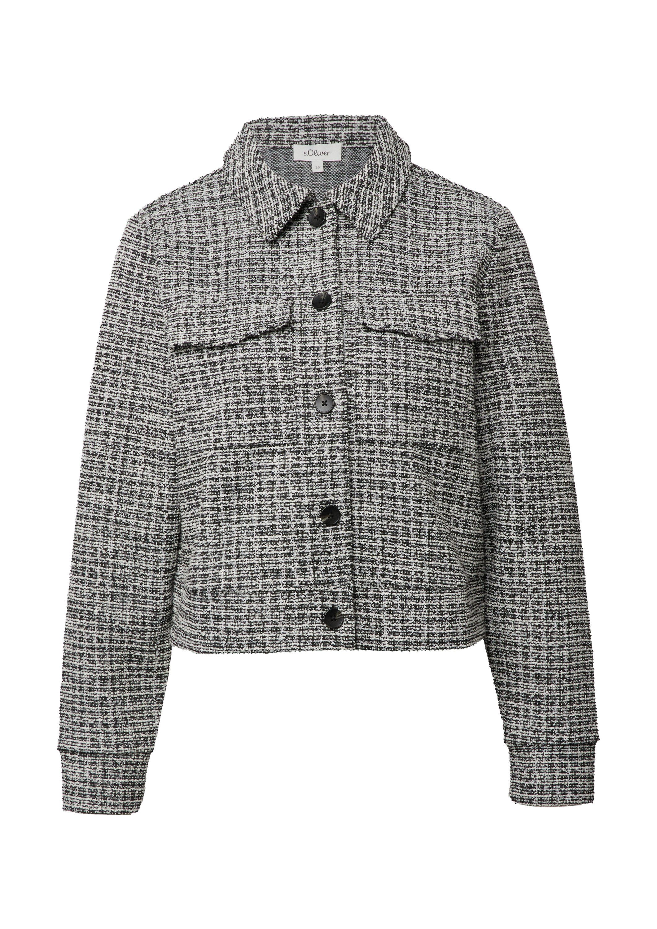 s.Oliver Funktionsjacke Sweatshirt Jacke Kurze Bouclé-Jacke aus Sweat