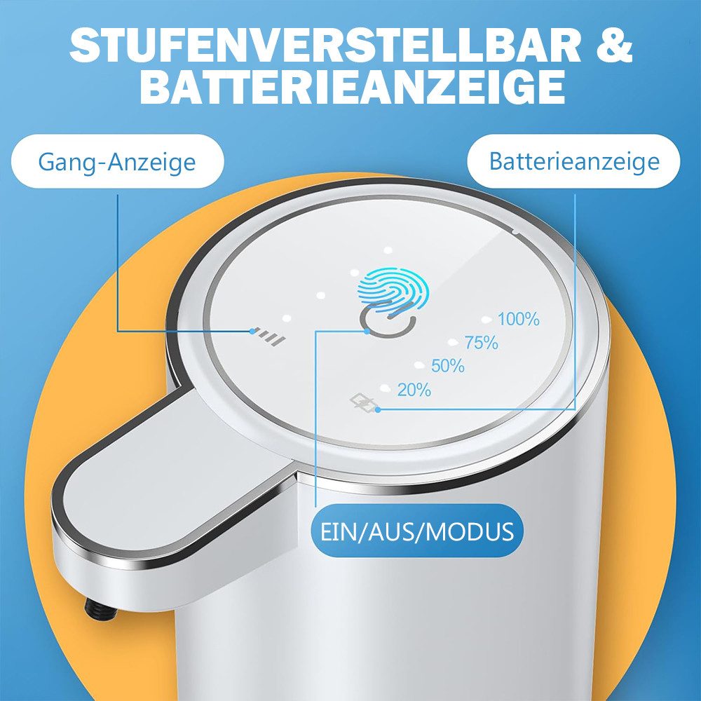 TUWENA Seifenspender Seifenspender Automatisch, 380ml Elektrischer Seifenspender mit Sensor, Wiederaufladbar Seifenspender, IPX5 Wasserdicht für Badezimmer Küche