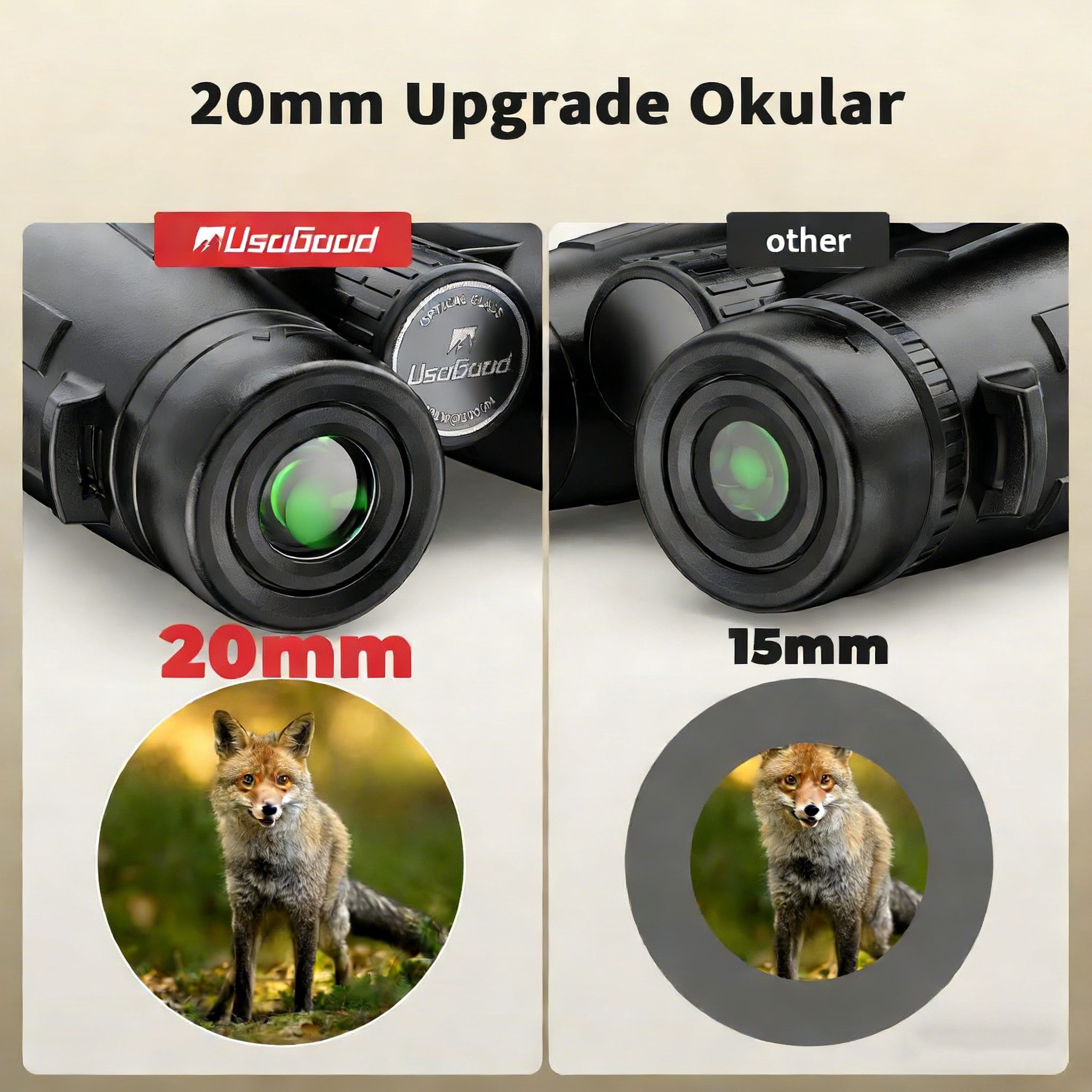 Usogood Fernglas 12x50 HD Kompakte Ferngläser wasserdicht für Jagd Fernglas (für Vogelbeobachtung, Jagd, Sightseeing, Sport und Konzerte, Reisen)