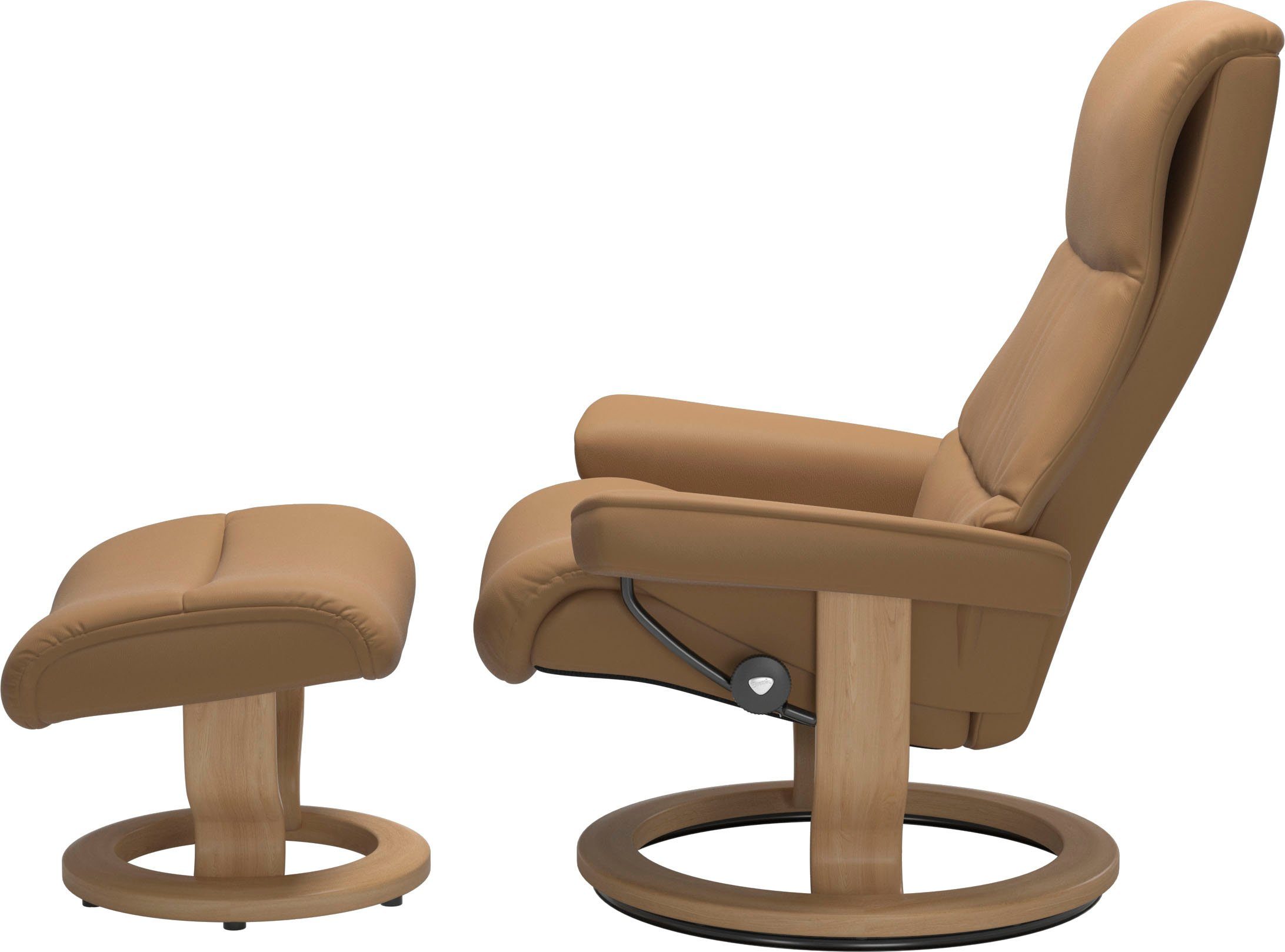 Hocker), Eiche mit Relaxsessel Relaxsessel Stressless® S,Gestell mit (Set, Base, View Classic Größe