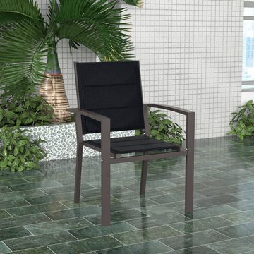 HOMALL Gartenstuhl Gartenstuhle (2er Set) Aluminium Outdoor-Stuhle Belastbarkeit 140 kg