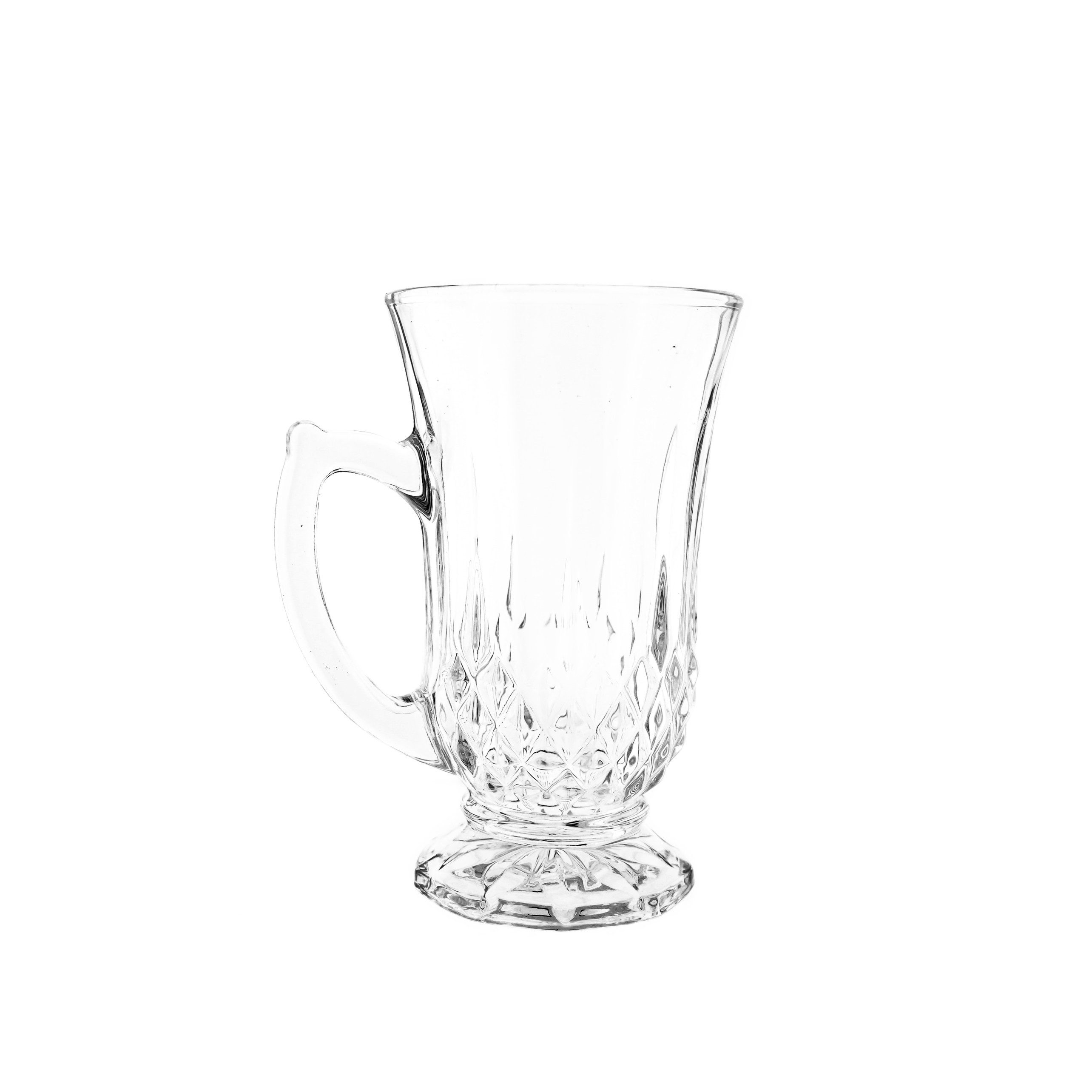 Almina Gläser-Set Teegläser 6 tlg. Trinkgläser Transparent mit Henkel 160 ml, 6-tlg.