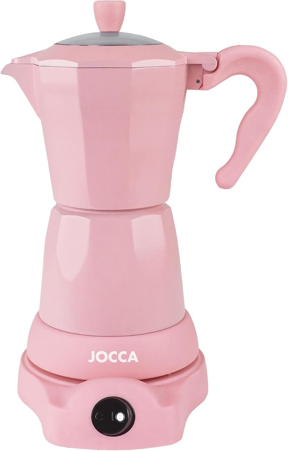 Jocca Espressomaschine Rosa Kaffeemaschine für 6 Tassen und Warmhaltefunktion, Moderner Stil, Campingtauglich, Einfache Handhabung, 480W