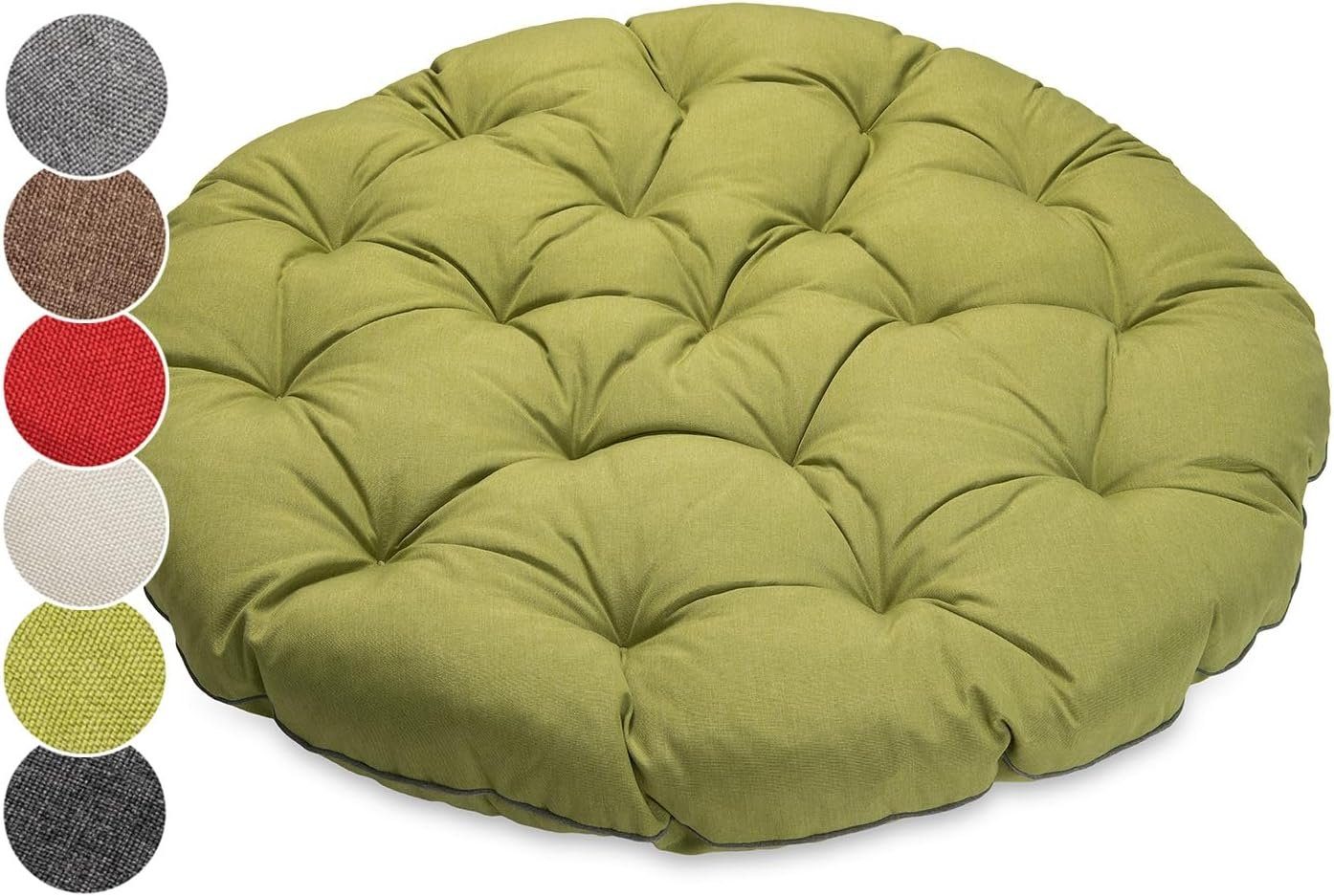 sunnypillow Sesselauflage Polster für Papasansessel, rund Durchmesser 120 cm Dicke 15cm, GRÜN