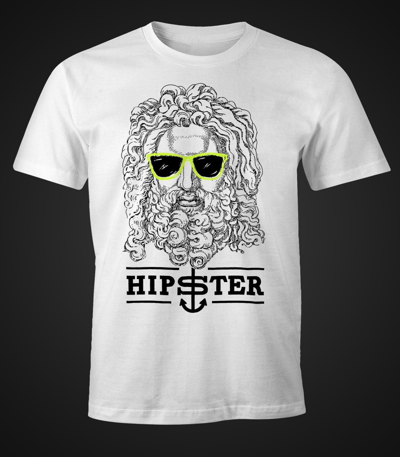 Print-Shirt Sokrates Fun-Shirt Print mit MoonWorks Herren Hipster T-Shirt Moonworks®