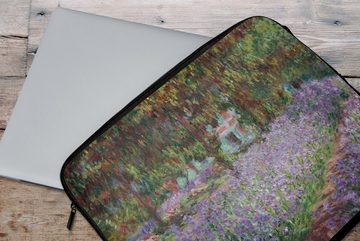 MuchoWow Laptop-Hülle Der Garten des Künstlers in Giverny - Gemälde von Claude Monet 17 Zoll, Laptopsleeve, weiches Innenfutter zum Schutz Kratzern, Laptoptasche