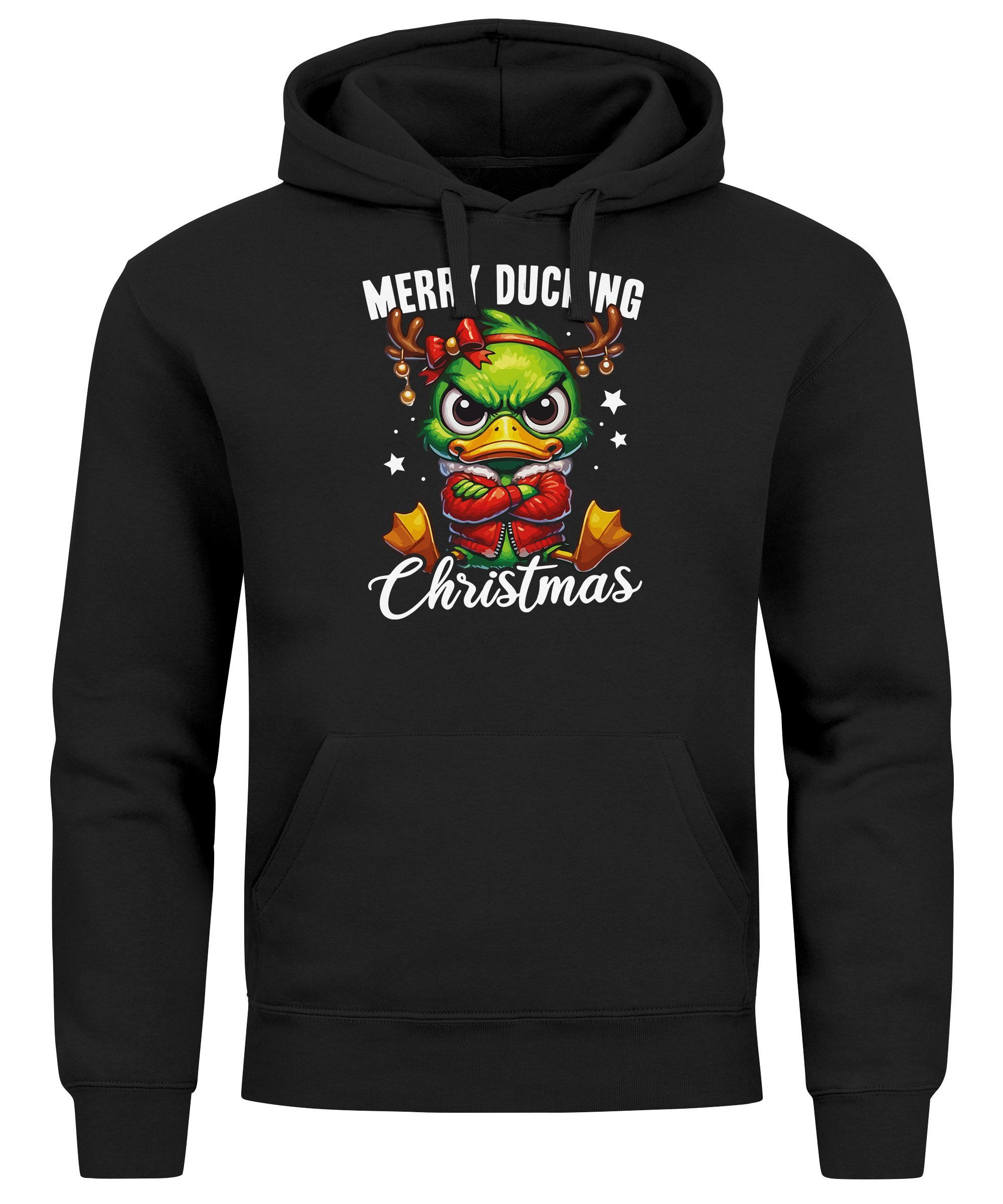 MoonWorks Hoodie Hoodie Herren Anti Weihnachten Grinch Ente Sarkasmus Kapuzen-Pullover
