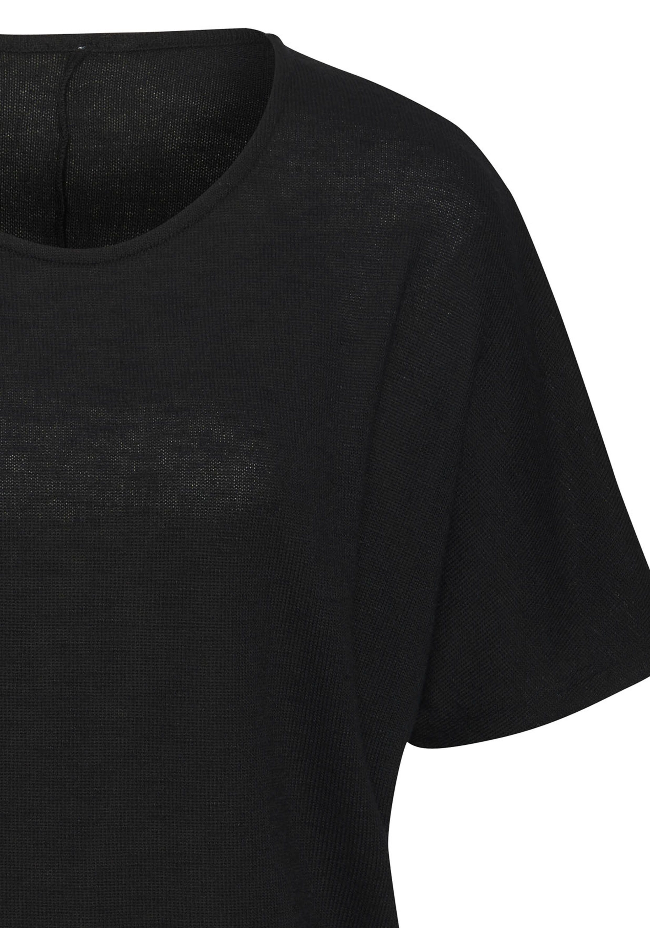 Vivance Kurzarmshirt mit breitem Bund aus weichem Viskose-Feinstrick