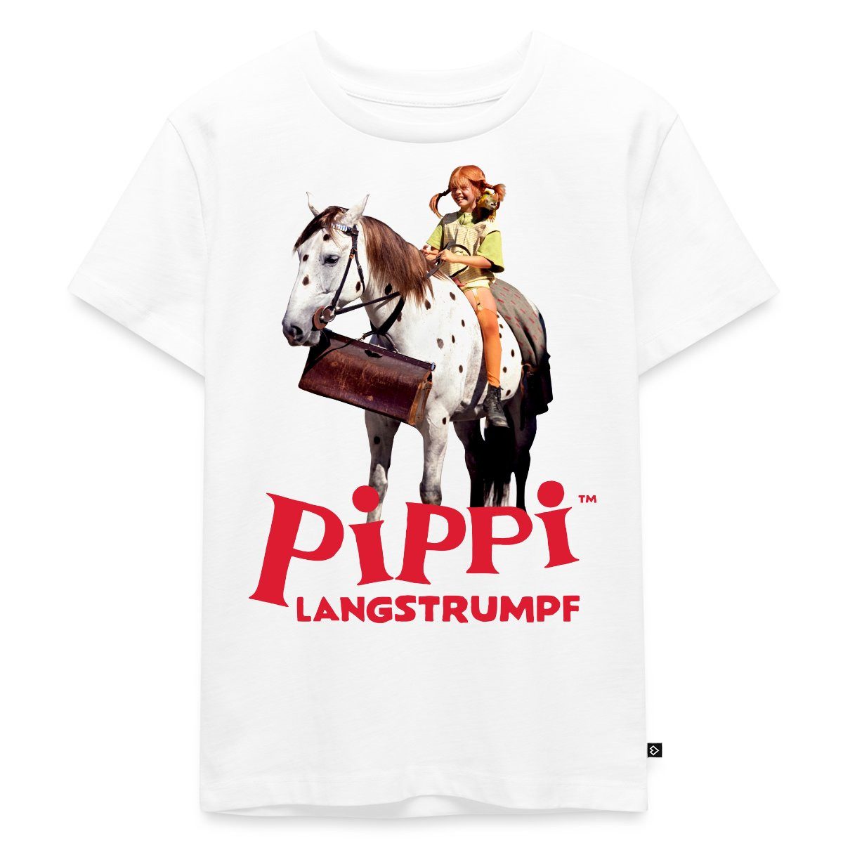 T-Shirt Pippi Langstrumpf Pippi Reitet Auf Kleiner Onkel Kinder Premium T-Shir