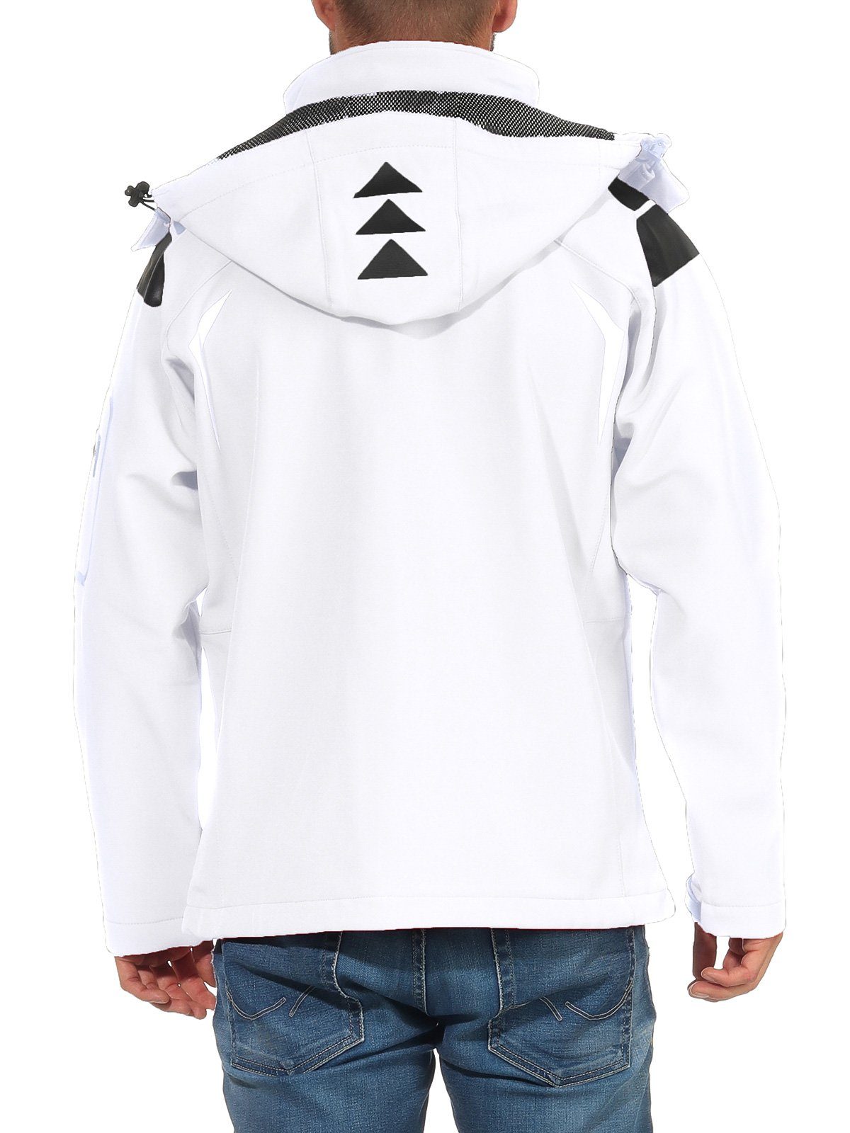 Geographical Norway Softshelljacke Herren Softshell Wander Sport Übergangsjacke Trekking Jacke in Unifarbe, mit abnehmbarer Kapuze, mit Stehkragen