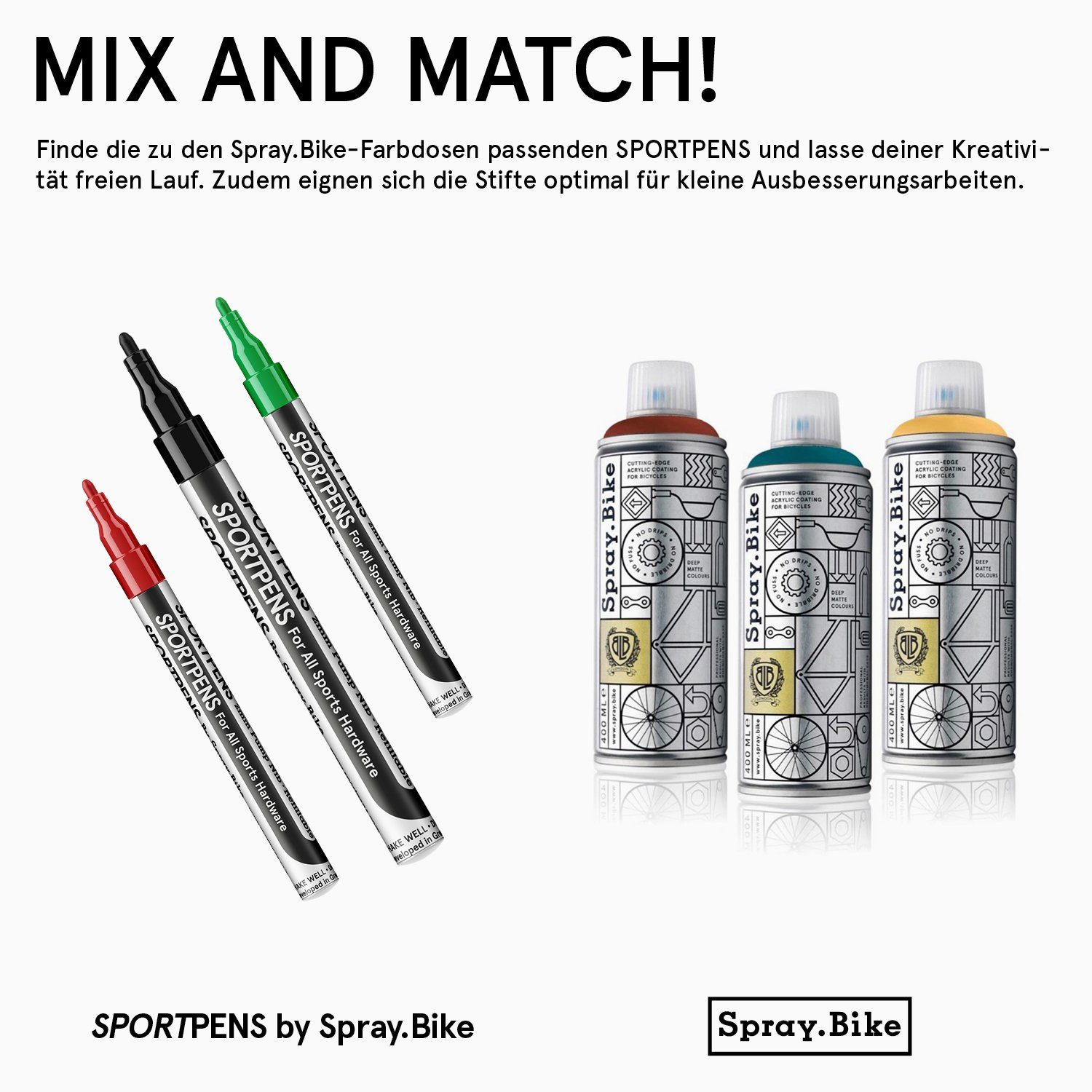 deckender Yellow Marker - Acrylstift Standard SportPens Spray.Bike wasserfester Lackmarker, Multimarker