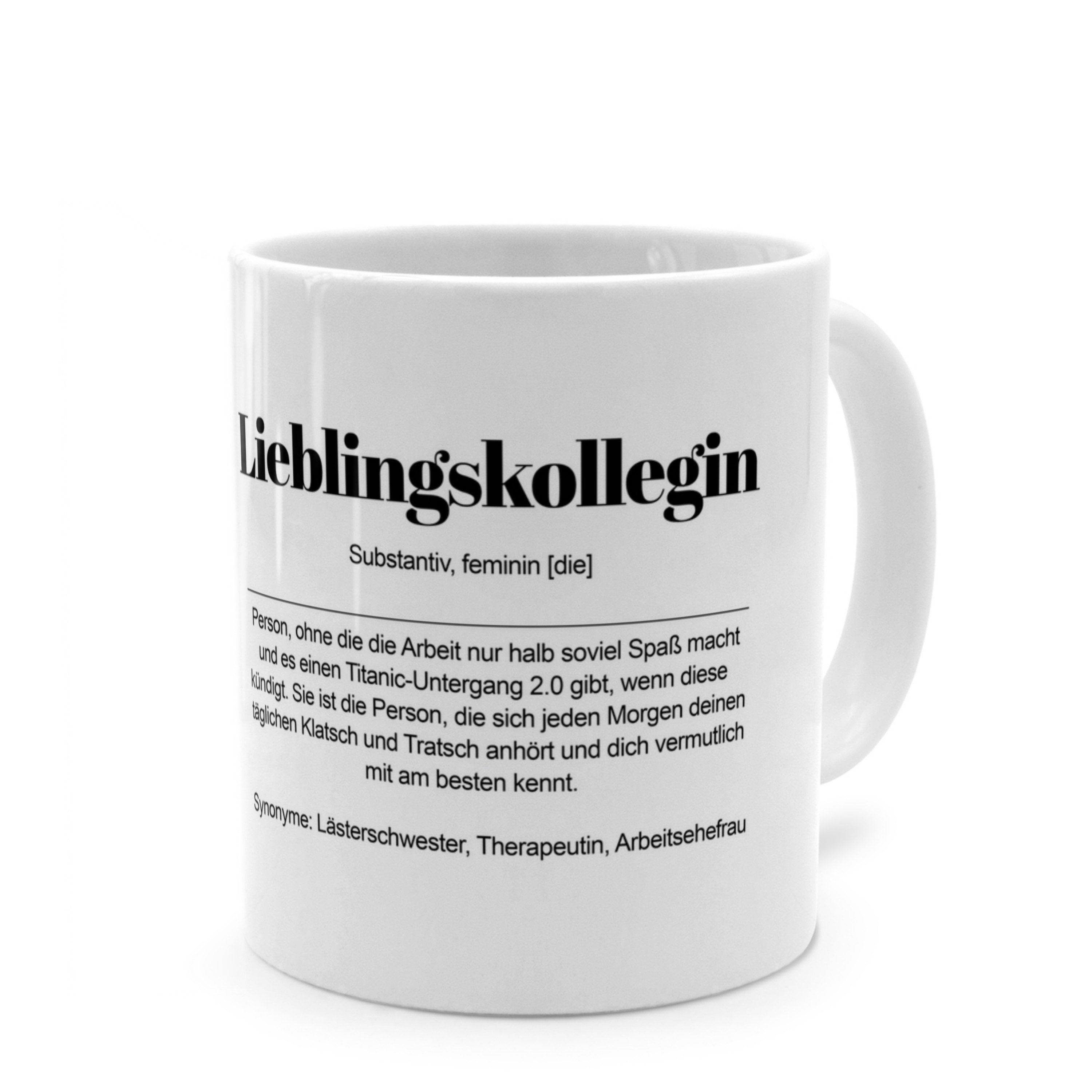 PhotoFancy Tasse mit Definition 'Lieblingskollegin' - Tasse mit Spruch, Tasse Standard - Weiß